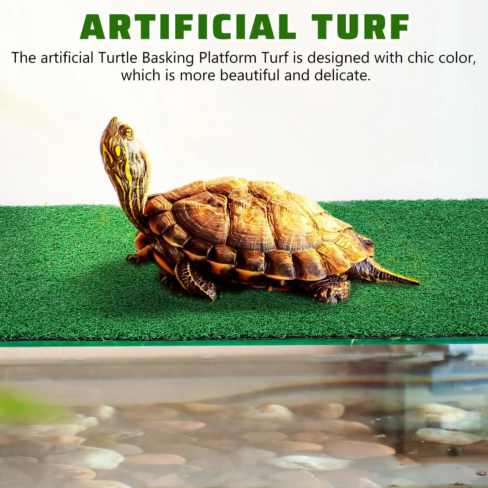 STOBAZA Tapis de Gazon Synthétique pour Tortue, Terrain en Plastique Vert pour Reptile, Adapté pour Aquarium et Bassin
