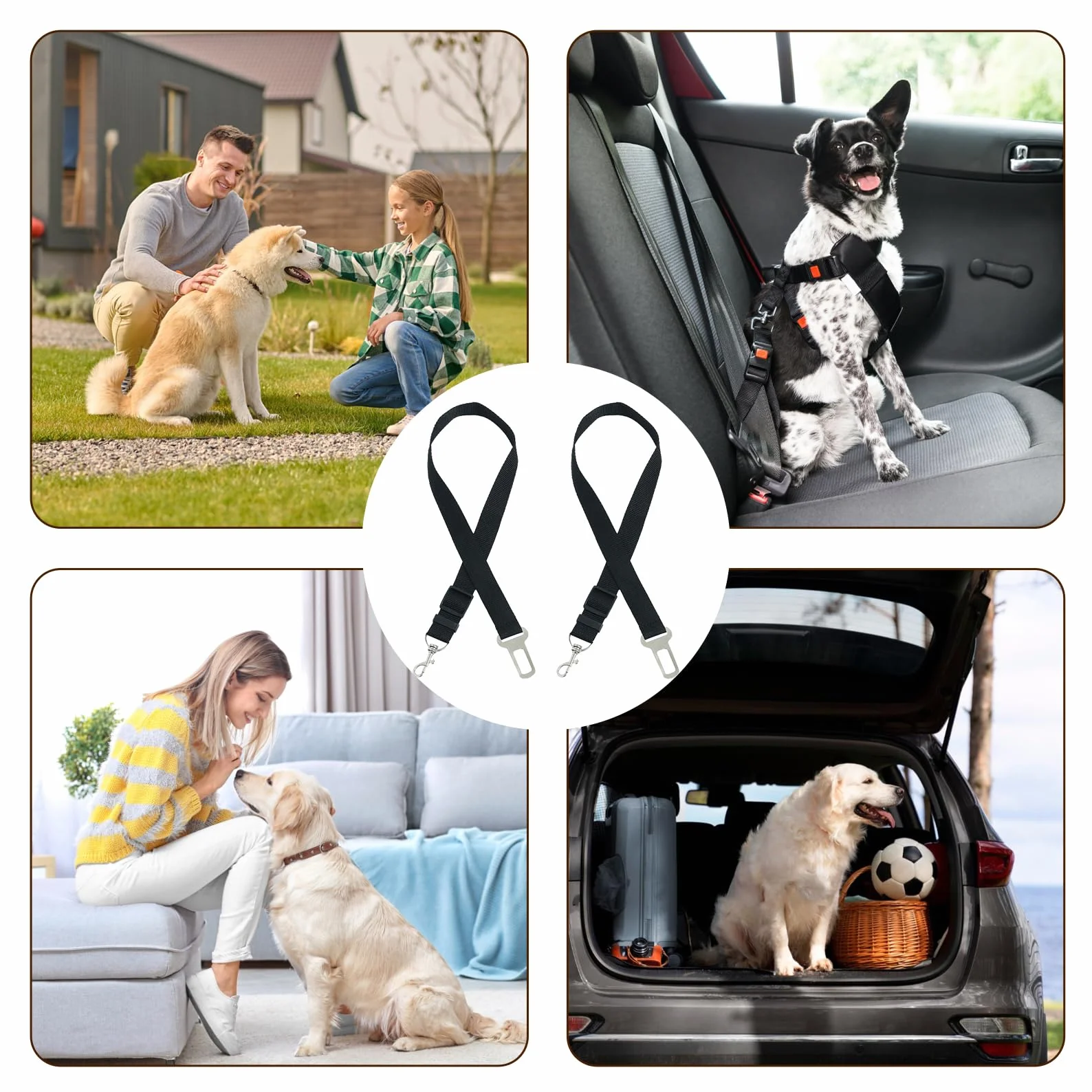 Harnais Ceinture Chien Voiture Sécurité Accessoires Attache Rallonge Transport pour Chats Chiot