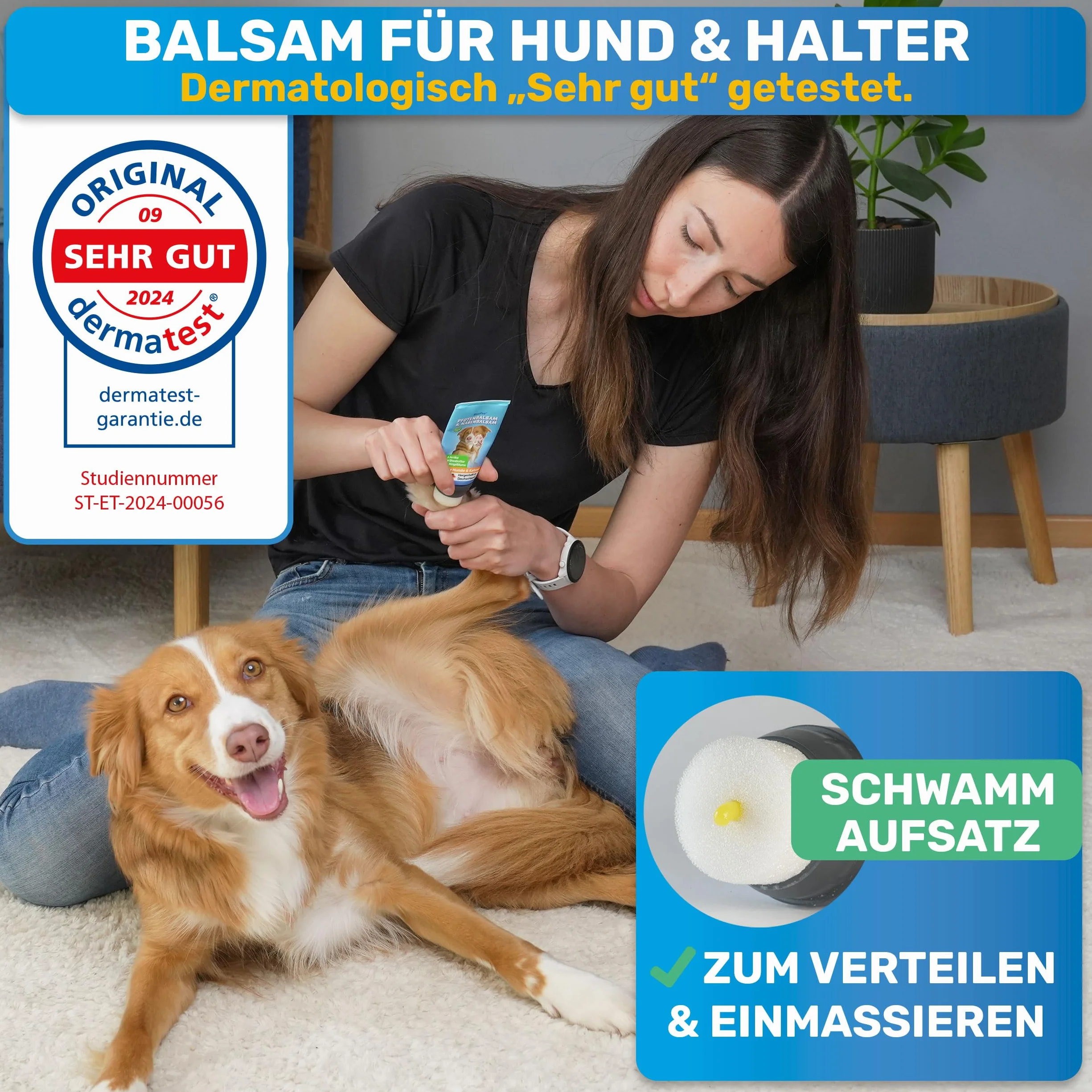BluePet Baume Coussinet Chien, Creme Coussinet pour Pattes de Chien & Chat, Protection Neige & Chaleur, Cicatrisante & Antiseptique