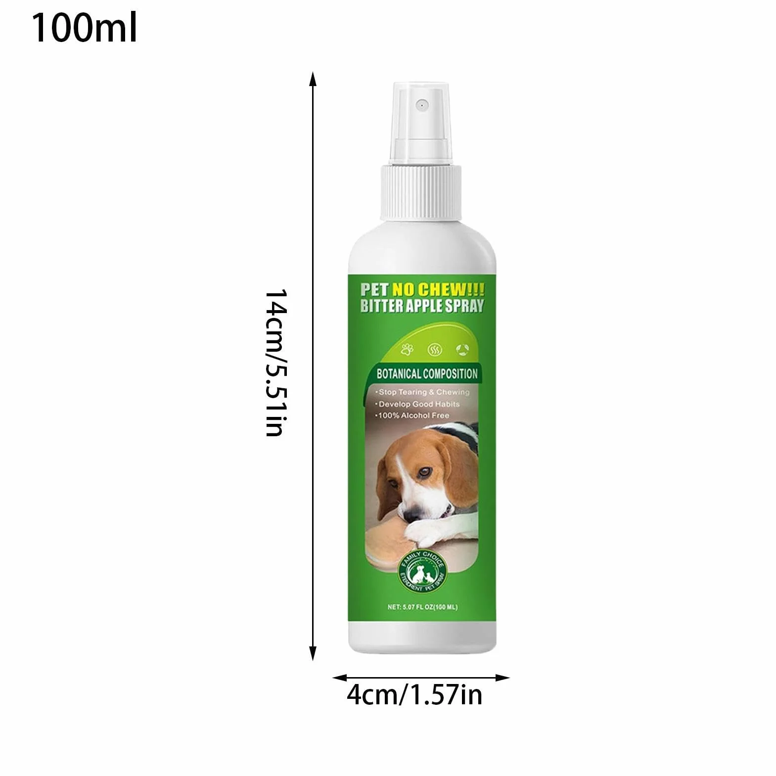 Spray Anti-Mordillage pour Chiens 100 ML Brume Amère Anti-Mastication Canin