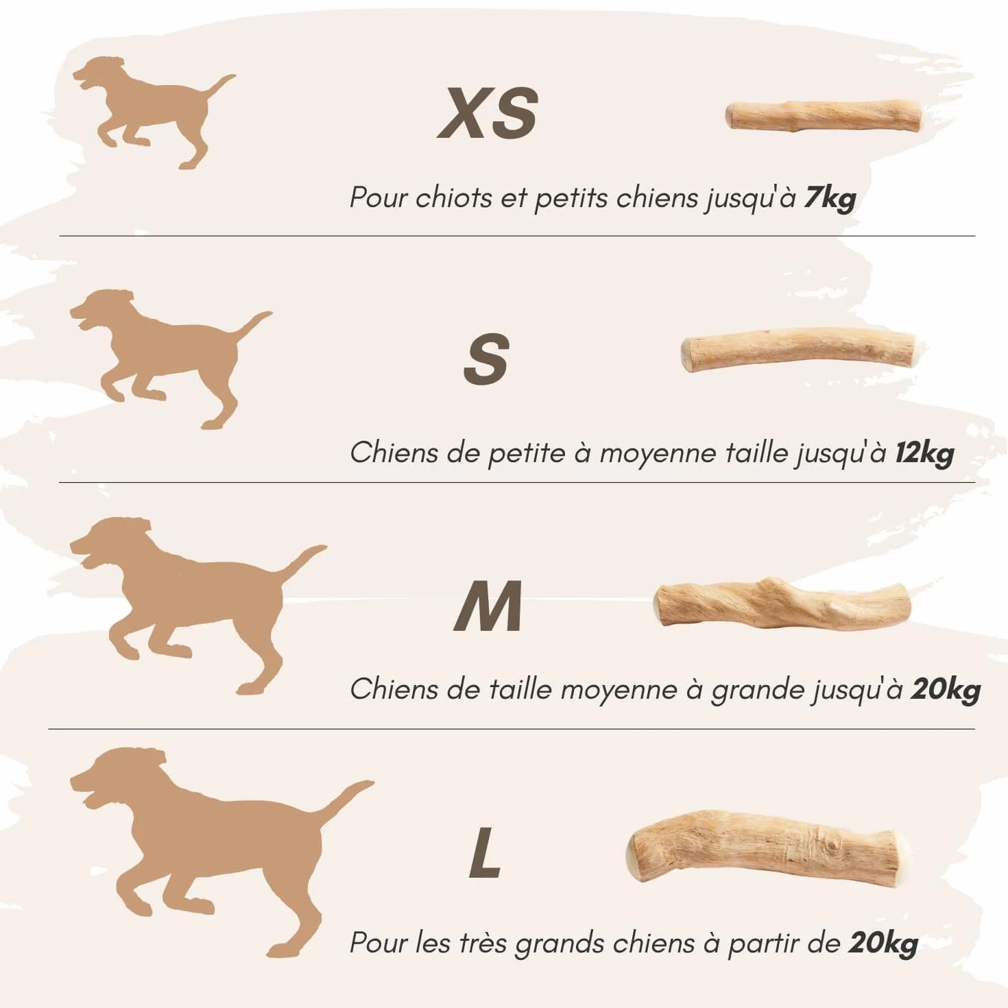Supravit Os à Naturel en Bois de café pour Chiots XS Jouet à mâcher Durable