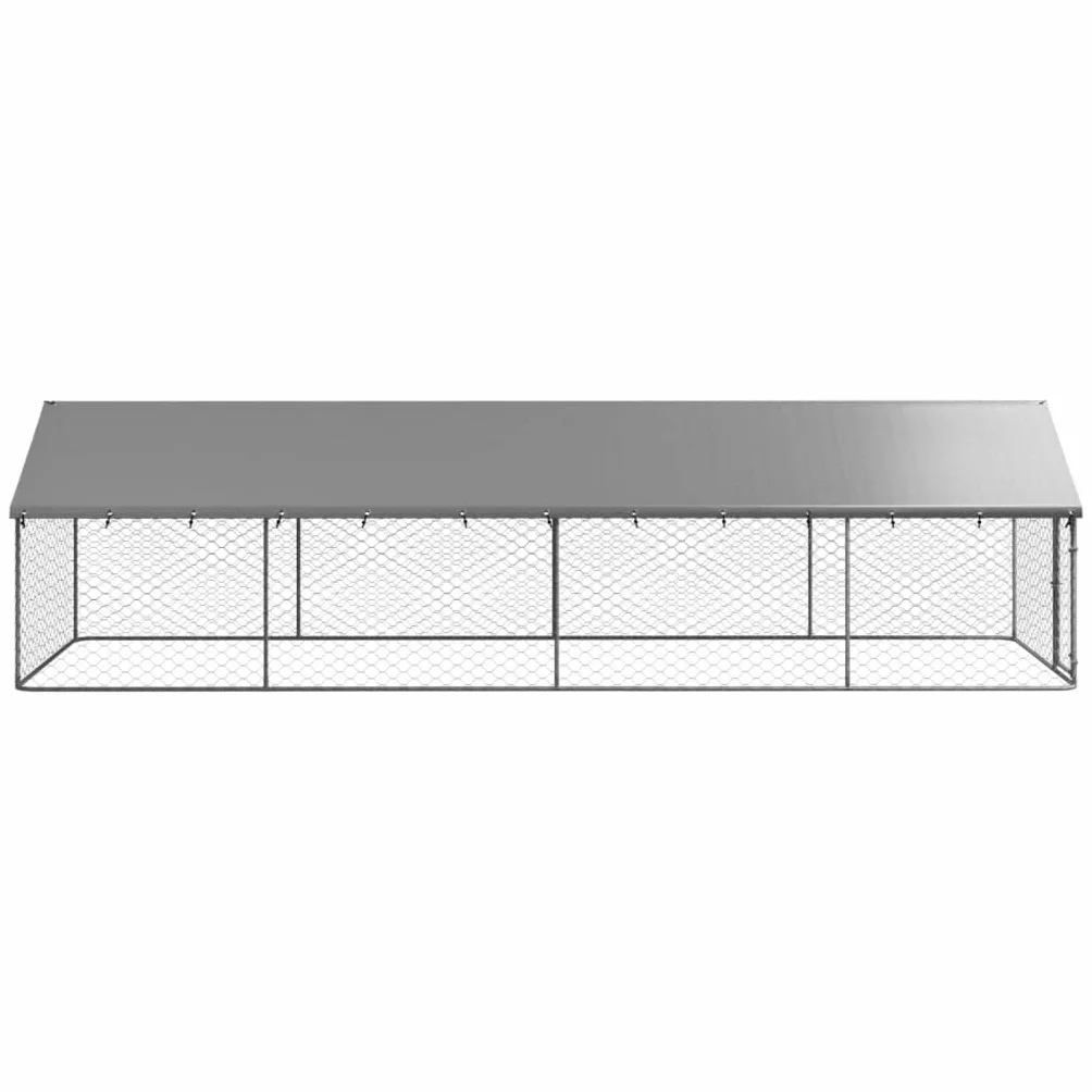 Chenil d'extérieur pour Chien Métal avec Toit 600x200x150 cm
