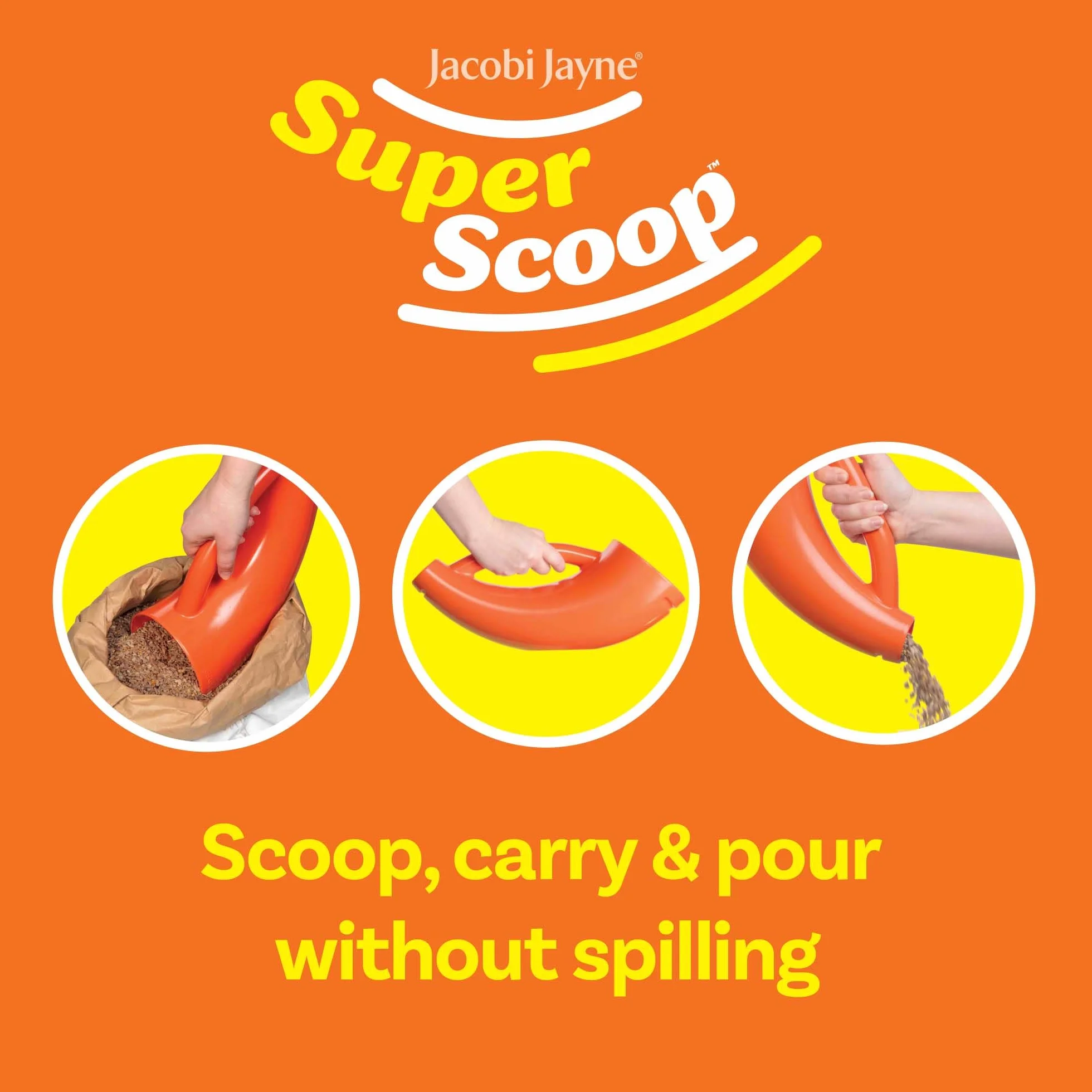 Jacobi Jayne® SuperScoop™ Cuillère à graines pour oiseaux – ramasser, transporter et verser sans renverser
