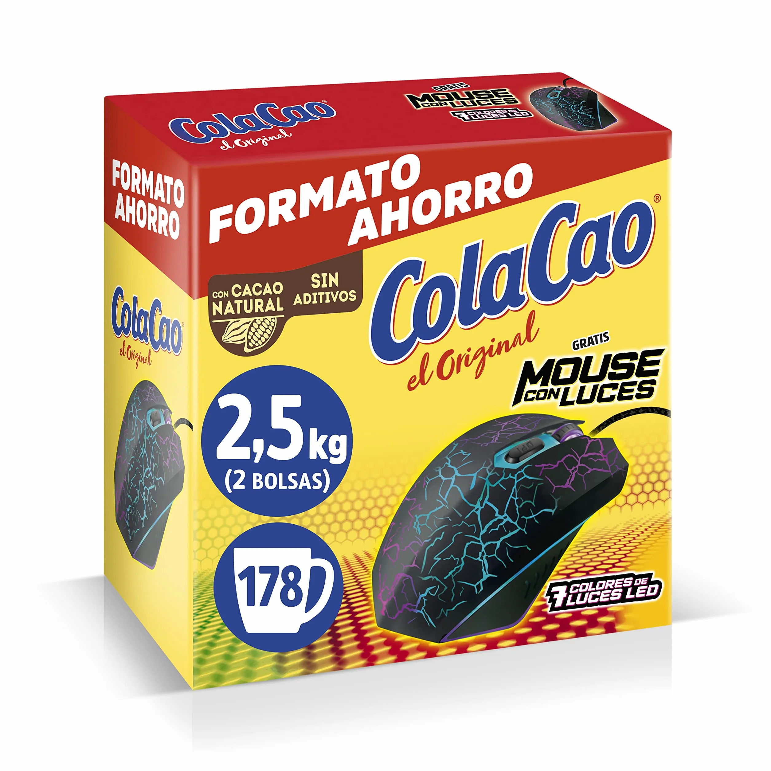 Queue Cao Original cacao naturel 2,5 kg souris lumières