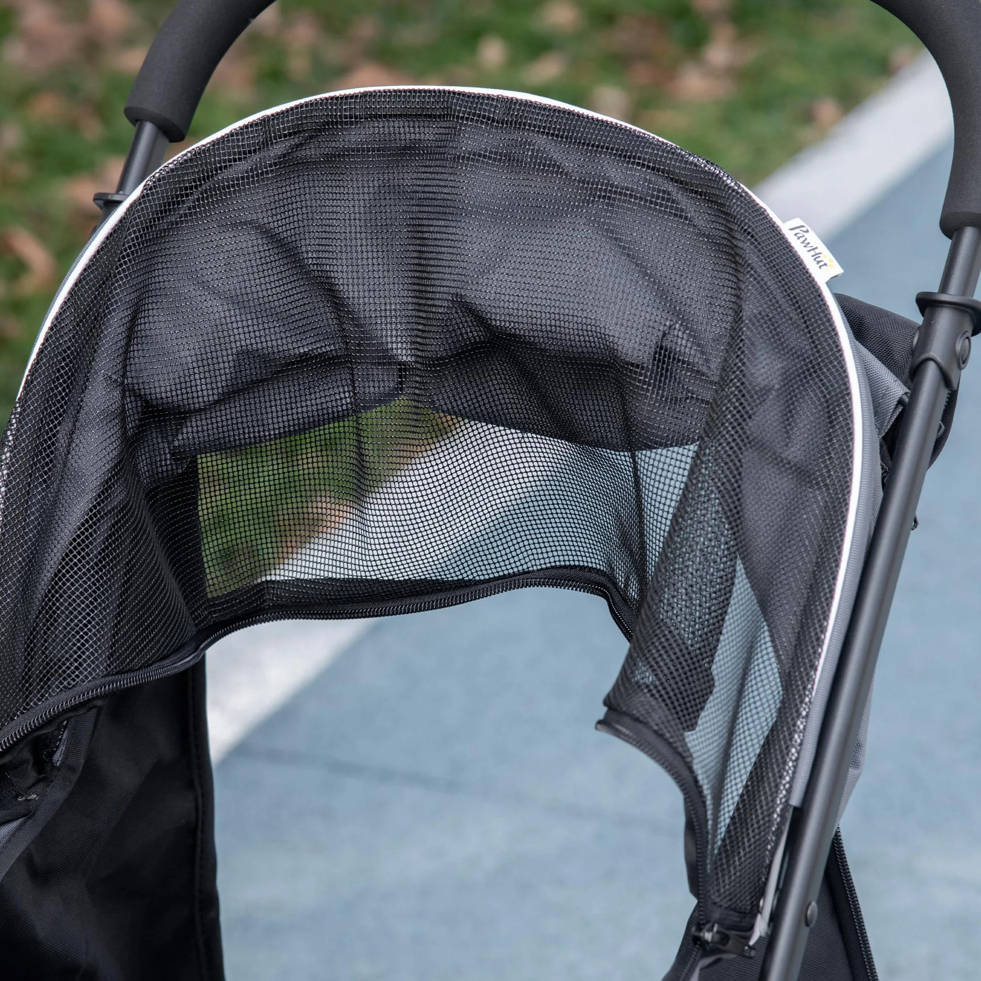 PawHut Poussette pour chien pliable, roues EVA, guidon réglable, 83 x 55 x 101 cm, gris