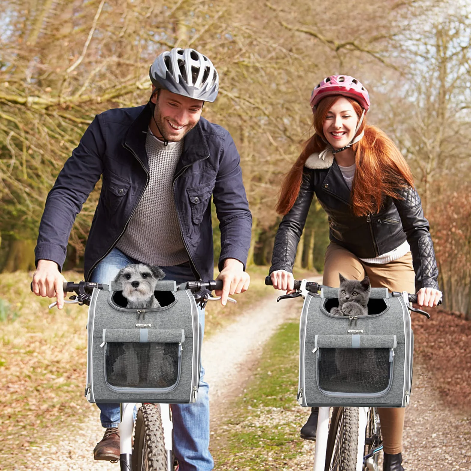 Panier de vélo extensible et souple 4 portes ouvertes fenêtres maille pour petits chiens chats chiots Gris