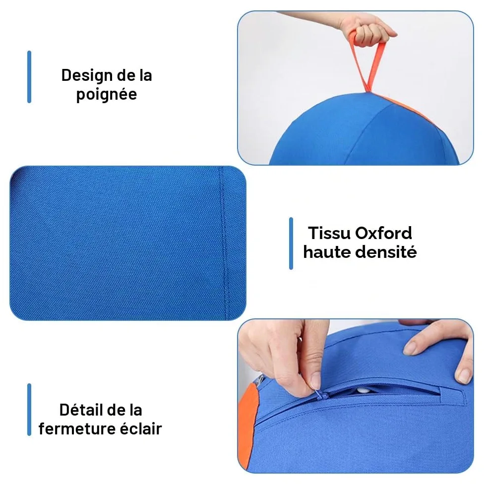 MiOYOOW 45CM Grandes Balles de Cheval, Balle Troupeau Chiens Anti-éclatement Mega Ball d'entraînement avec Pompe à Main et Couverture à Balle pour Chevaux, Chiens, Chèvres, Agneau
