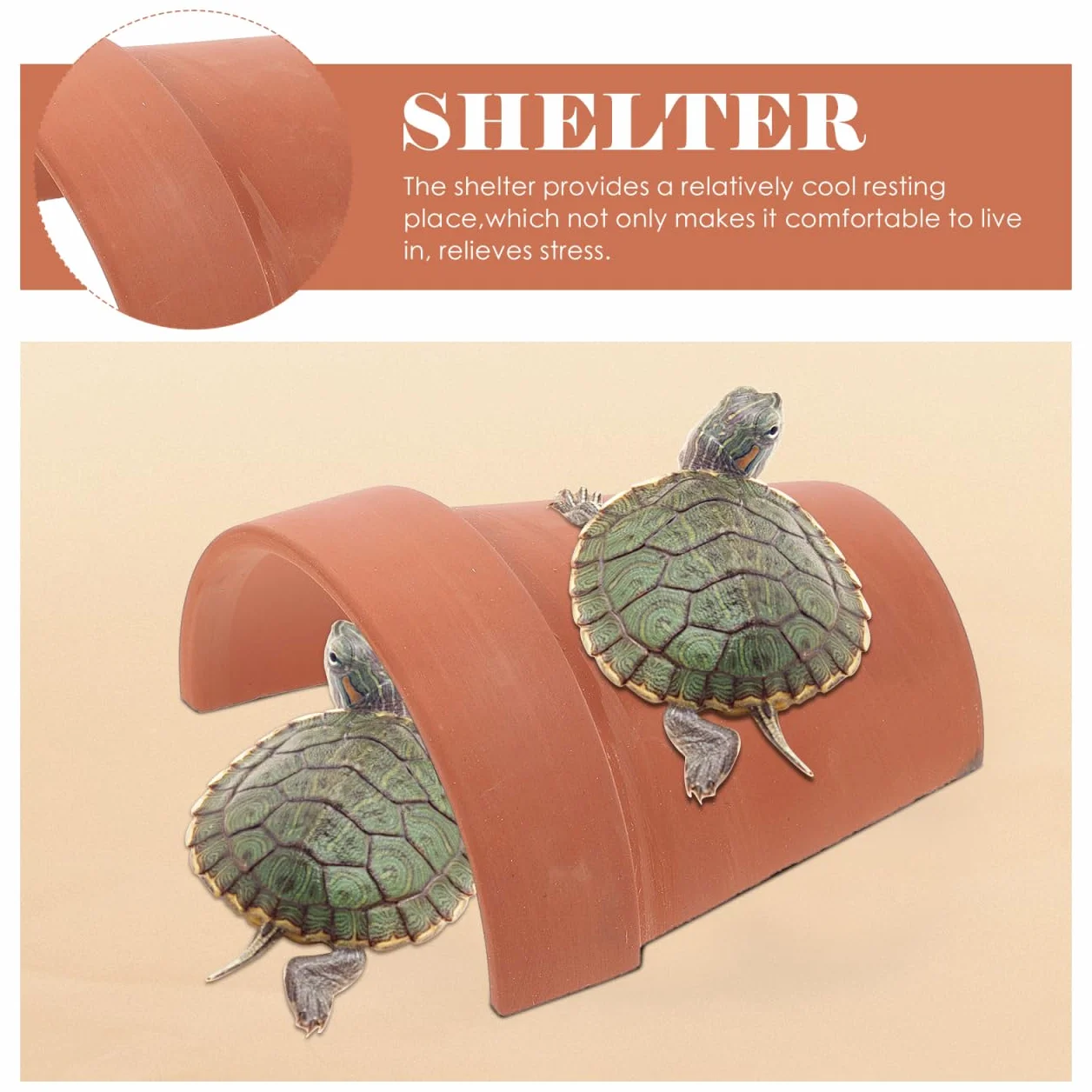 ERINGOGO Cachette Reptile Matériau Naturel Abri pour Tortues Lézards Décoration de Terrarium