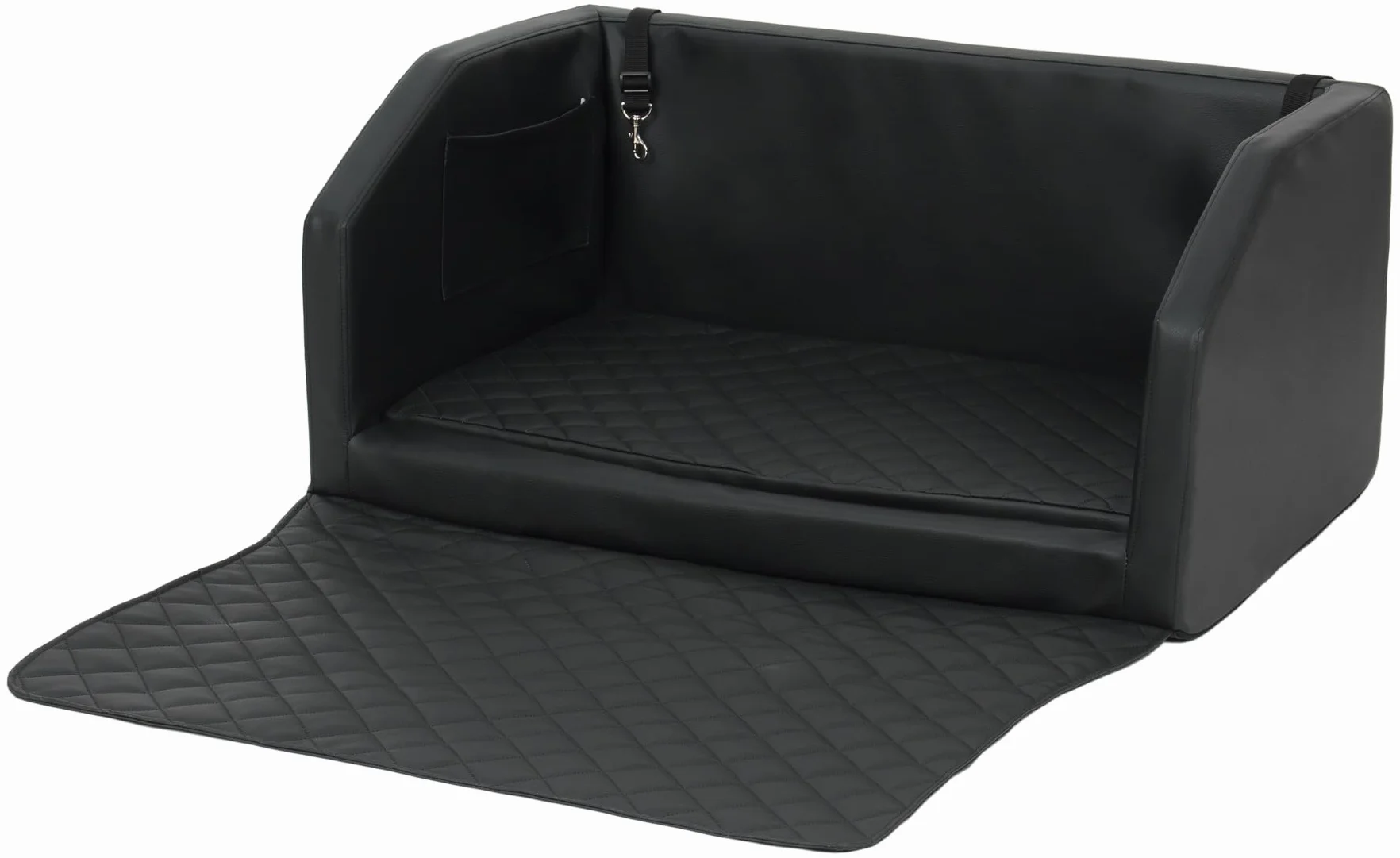 Velinda lit de Coffre, Transporteur de Voiture pour Le Chien avec Matelas de 90x55 cm (Couleur: Noir)