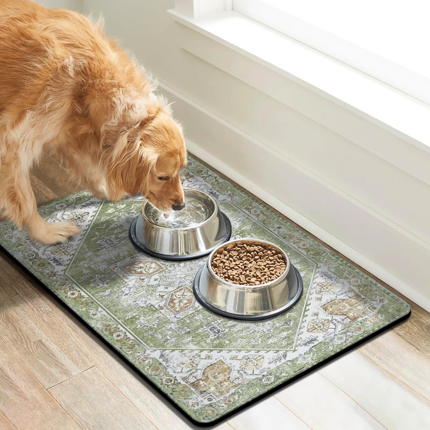 Tapis de nourriture pour chien pour sols, tapis absorbant pour gamelle pour chien pour distributeur de nourriture et d'eau, tapis de nourriture à séchage rapide pour chat