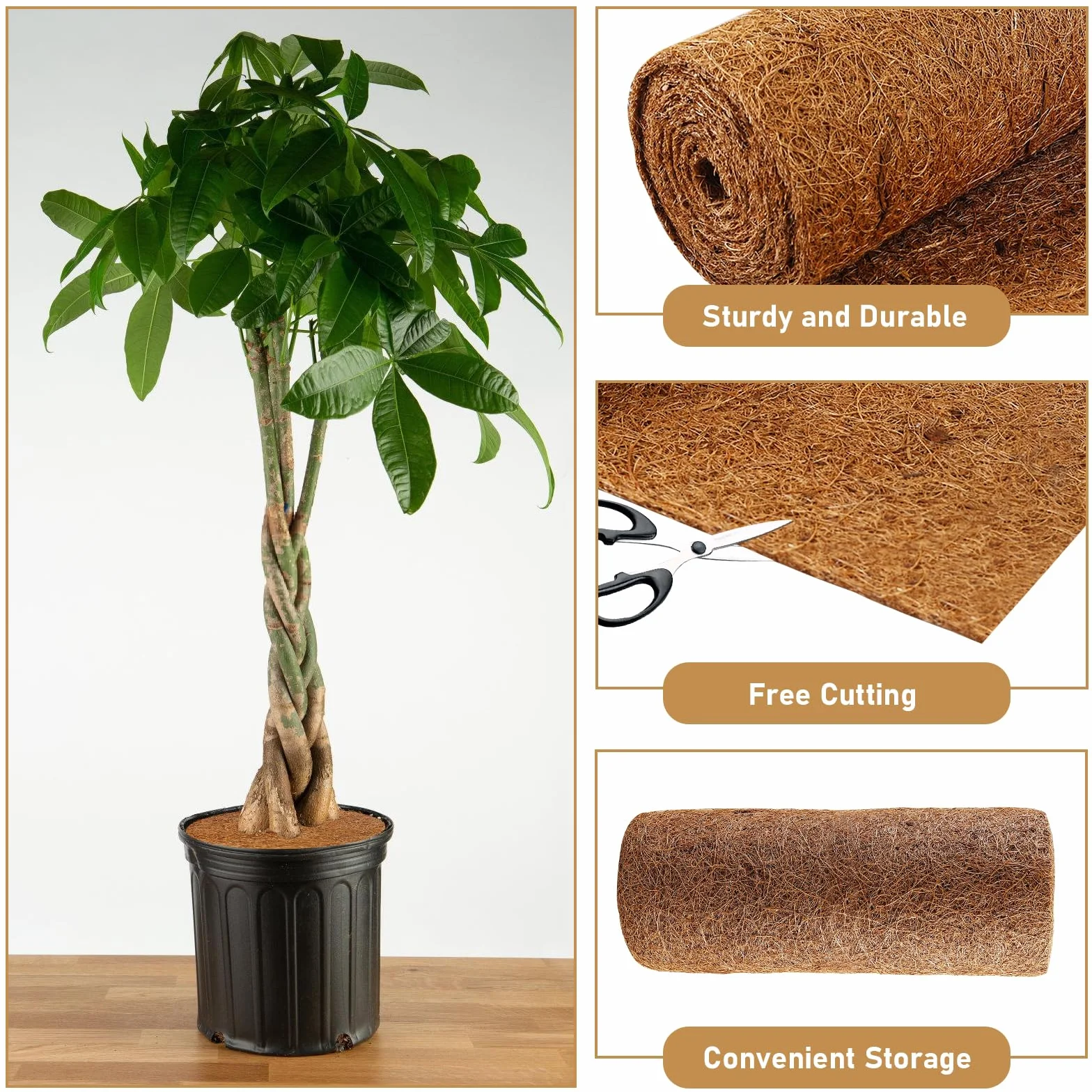 Tapis en noix de coco 40x200 cm protection contre le gel froid 100% fibres de coco