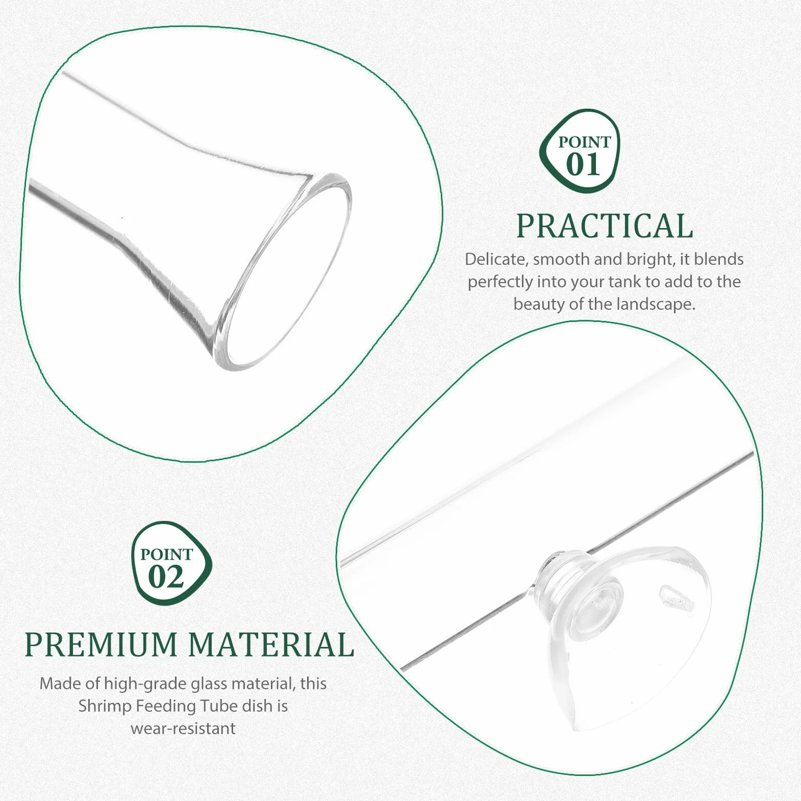 Tube D'Alimentation Transparent en Verre 40 cm Coupelle Nourrissage Crevettes pour Aquarium Planté, Distributeur de Nourriture pour Poissons et Crevettes
