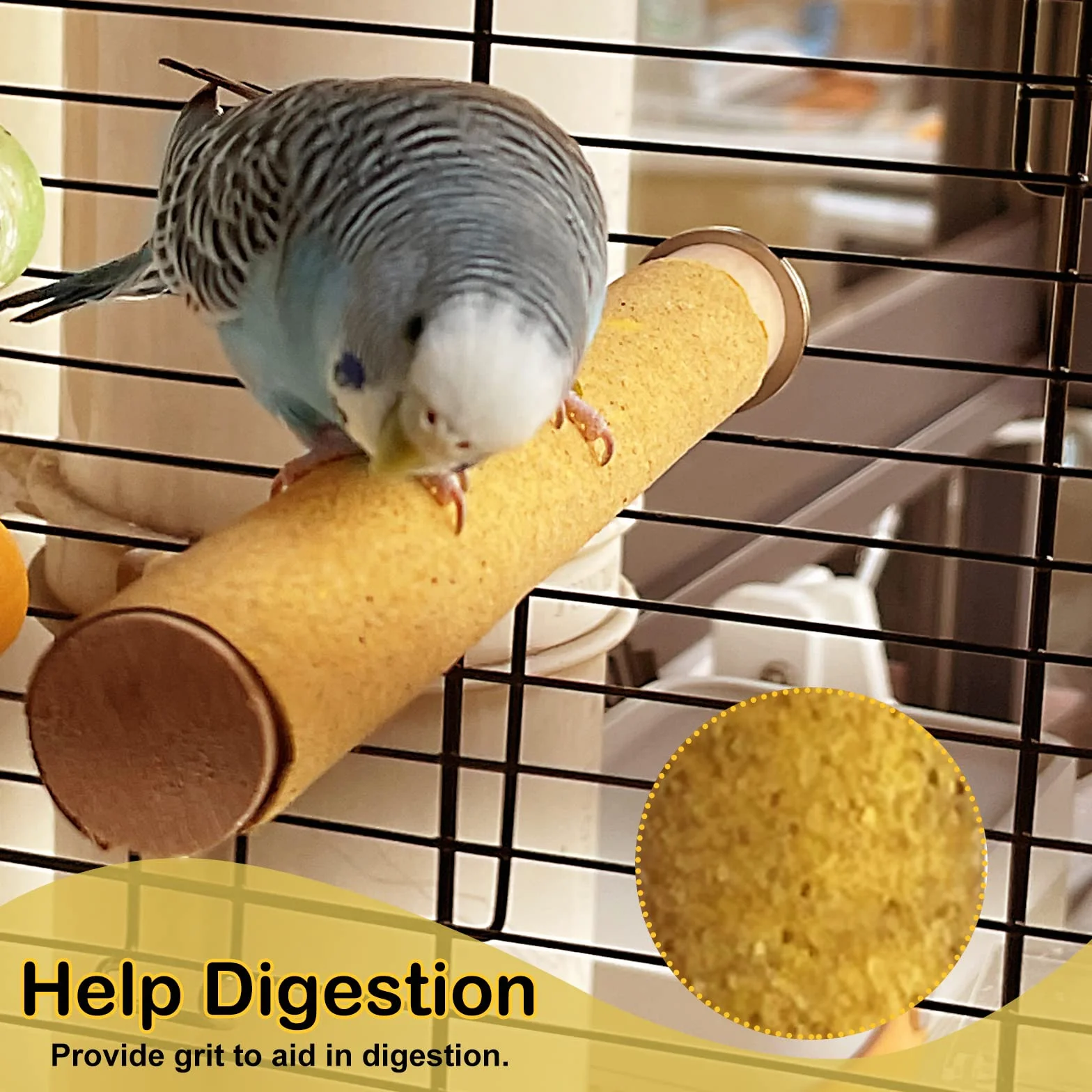 S&X Lot de 72 Housses de Perchoir Papier Abrasif pour Cages à Oiseaux Perruches Canaris Pinsons