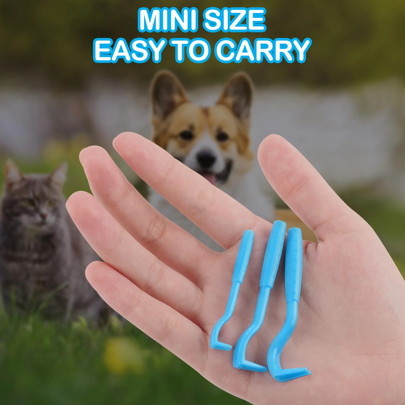 VFANDV Tire Tique pour Chiens, 3 Tailles Set Tire Tique, Crochet à Tiques, Pince à Tiques, Parfait pour Tout Kit d'urgence Tiques, Retireur de Tiques Fiable pour Chiens, Chats, Chevaux et Hommes