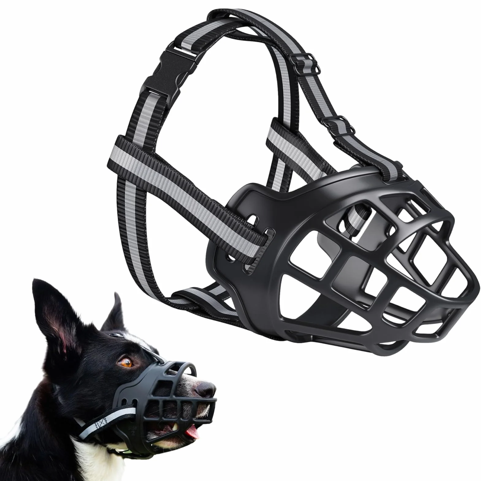 Museliere pour Chiens, Museliere Chien Musoliaire Chien avec Sangles Réglables Museliere Anti Aboiement Mieux Prévenir Les Morsures Mâcher et Aboyer pour Petits Moyens Et Grands Chiens (Taille 3)