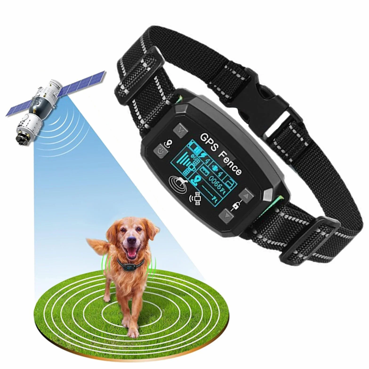 Billg Collier de Dressage pour Chien sans Fil GPS Résistant à L'Eau, 3 Modes Clôture Anti-Fugue, Portée 30-2000m, 9 Niveaux de Sensibilité