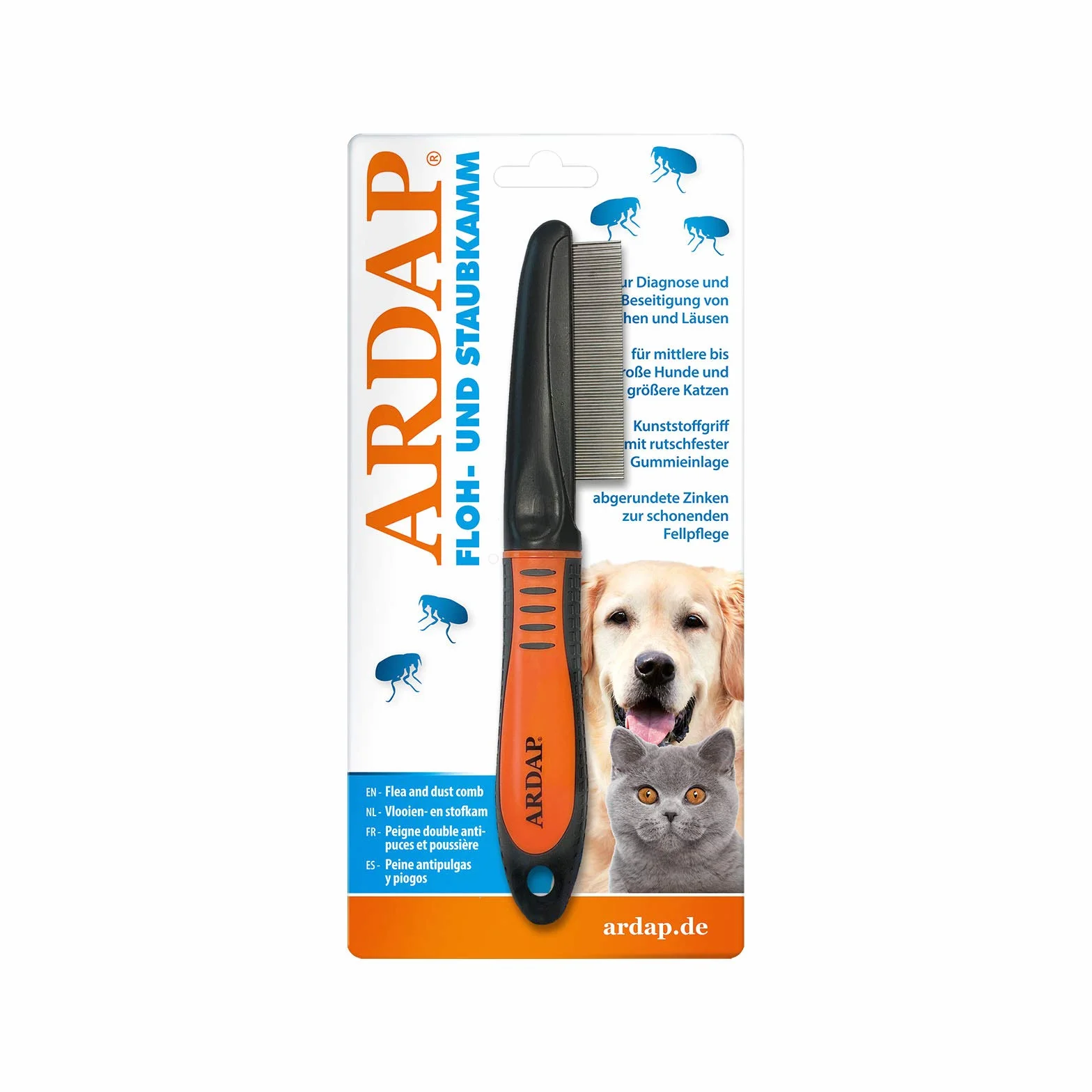 ARDAP Peigne anti-puces et poussière pour chiens et chats - Efficace contre puces et poux
