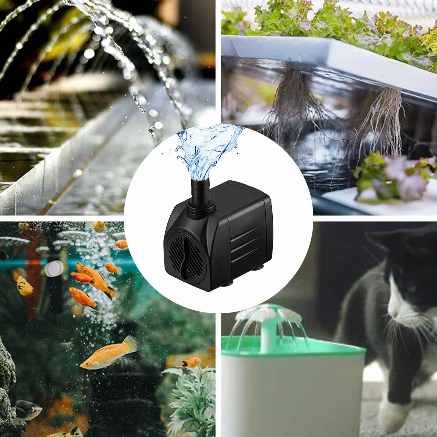 Mini pompe à eau 600 l/h 10 W silencieuse aquarium fontaine câble 1,5 m