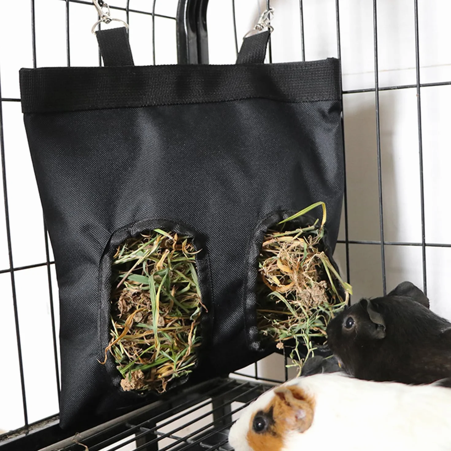 Sac d'alimentation suspendu pour lapin, 2 pièces, en tissu, fournitures pour animaux