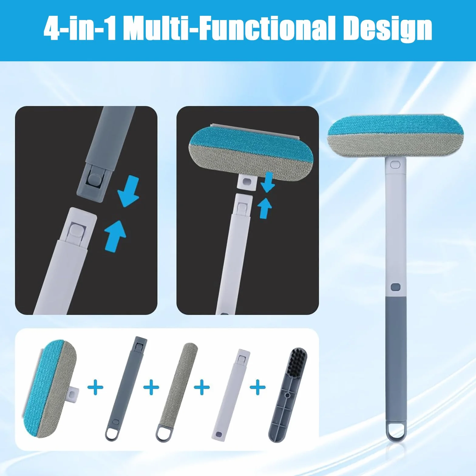Brosse Anti Poils Animaux 3 en 1 Épilateur Canapé Vêtements Réutilisable avec Brosse Amovible Collecte Automatique