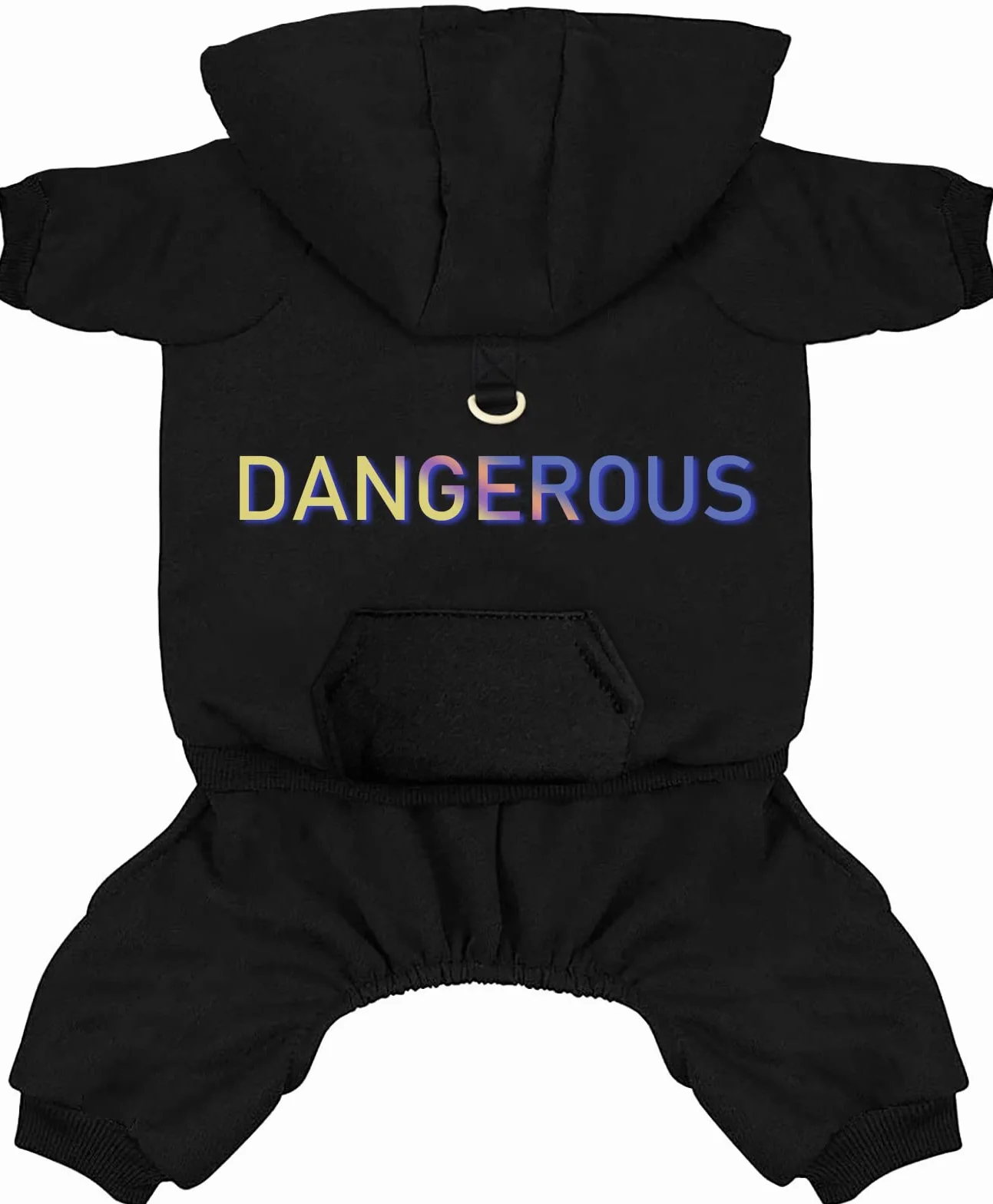 Sweat à Capuche pour Chien en Polaire Hiver Coton Chaud 4 Jambes avec Poche