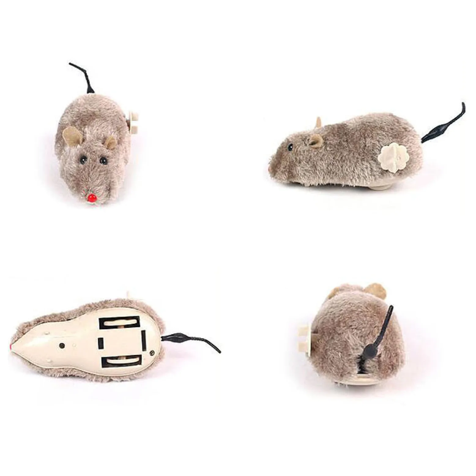 Jouets pour Chats, Jouets for Chat, Souris mécanique à Ressort, Jouet en Peluche, Mouvement, Rat, Chien, interactif for Animaux de Compagnie, 4 pièces