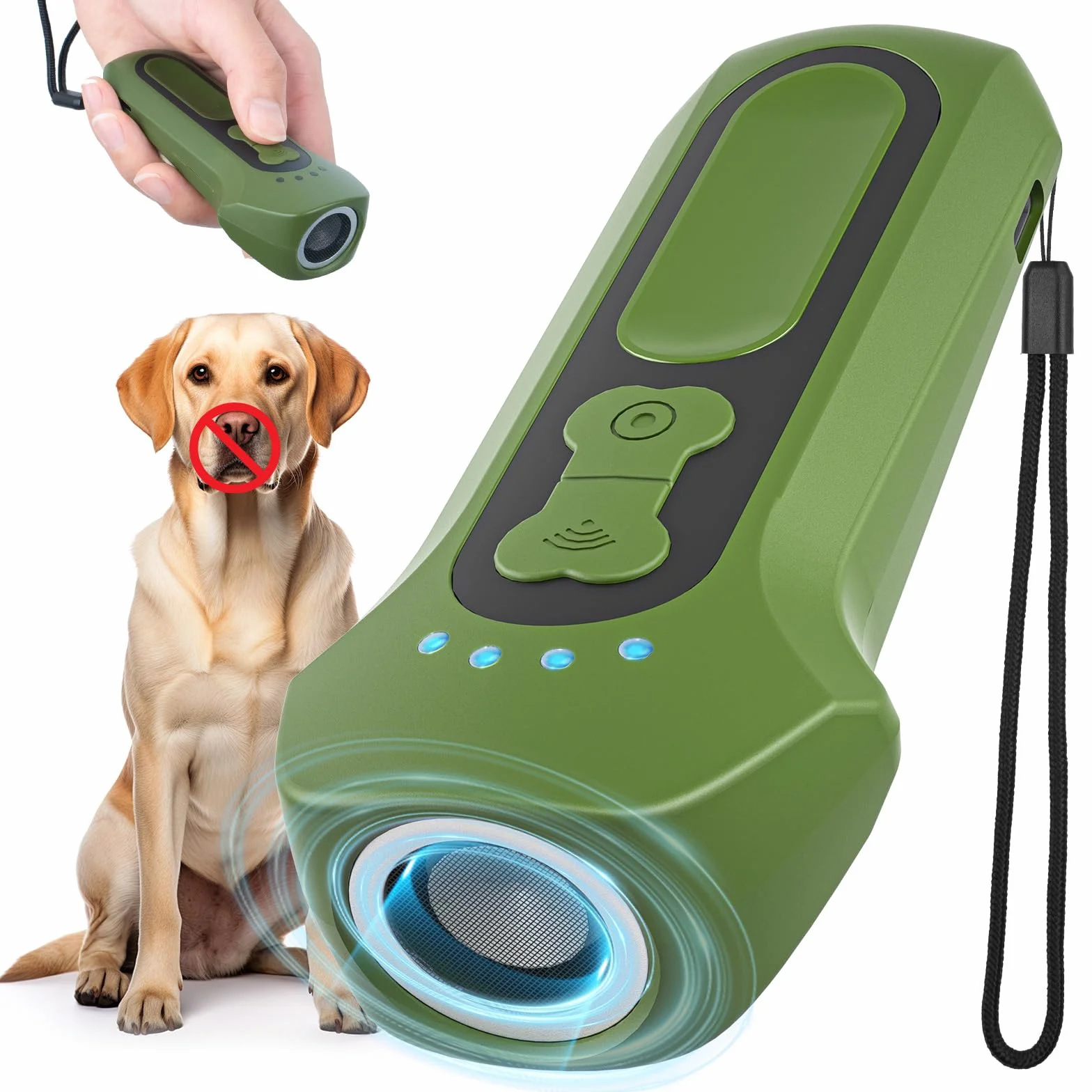 Dispositif Anti Aboiement Chien Ultrasons Portable, Contrôle Aboiements 15m