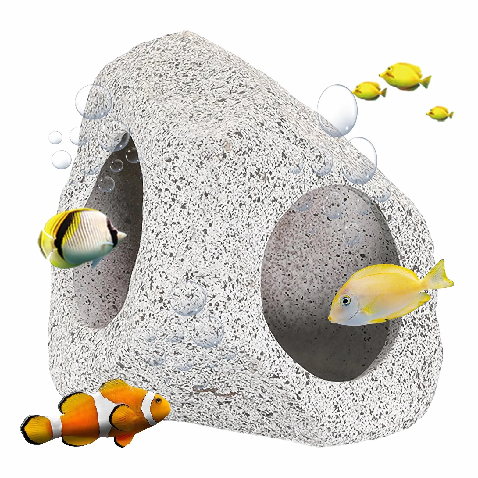 Roches pour Aquarium, Cachette pour Poisson Céramique Décorative (A)
