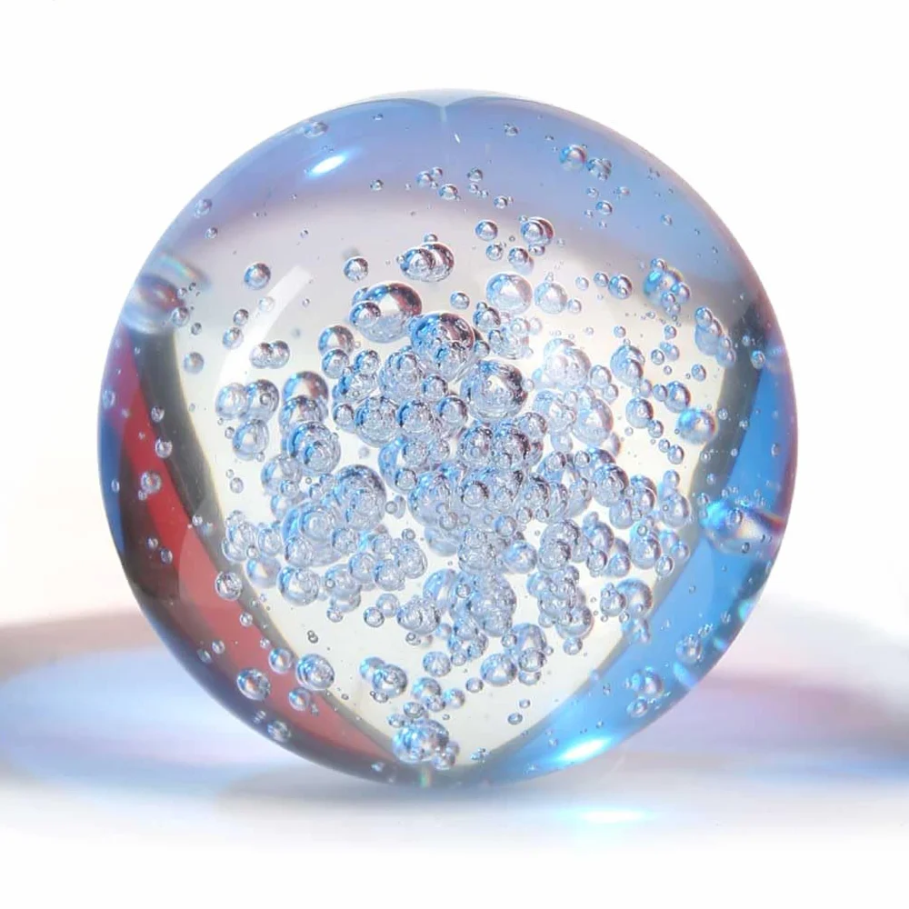Boule de cristal transparent craquelé 3 cm pour décoration fontaine à eau aquarium