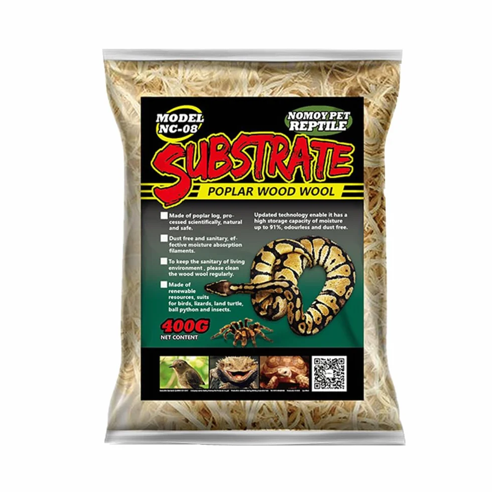 Copeaux de bois de tremble pour reptiles, fibre de bois, raphia, paille naturelle