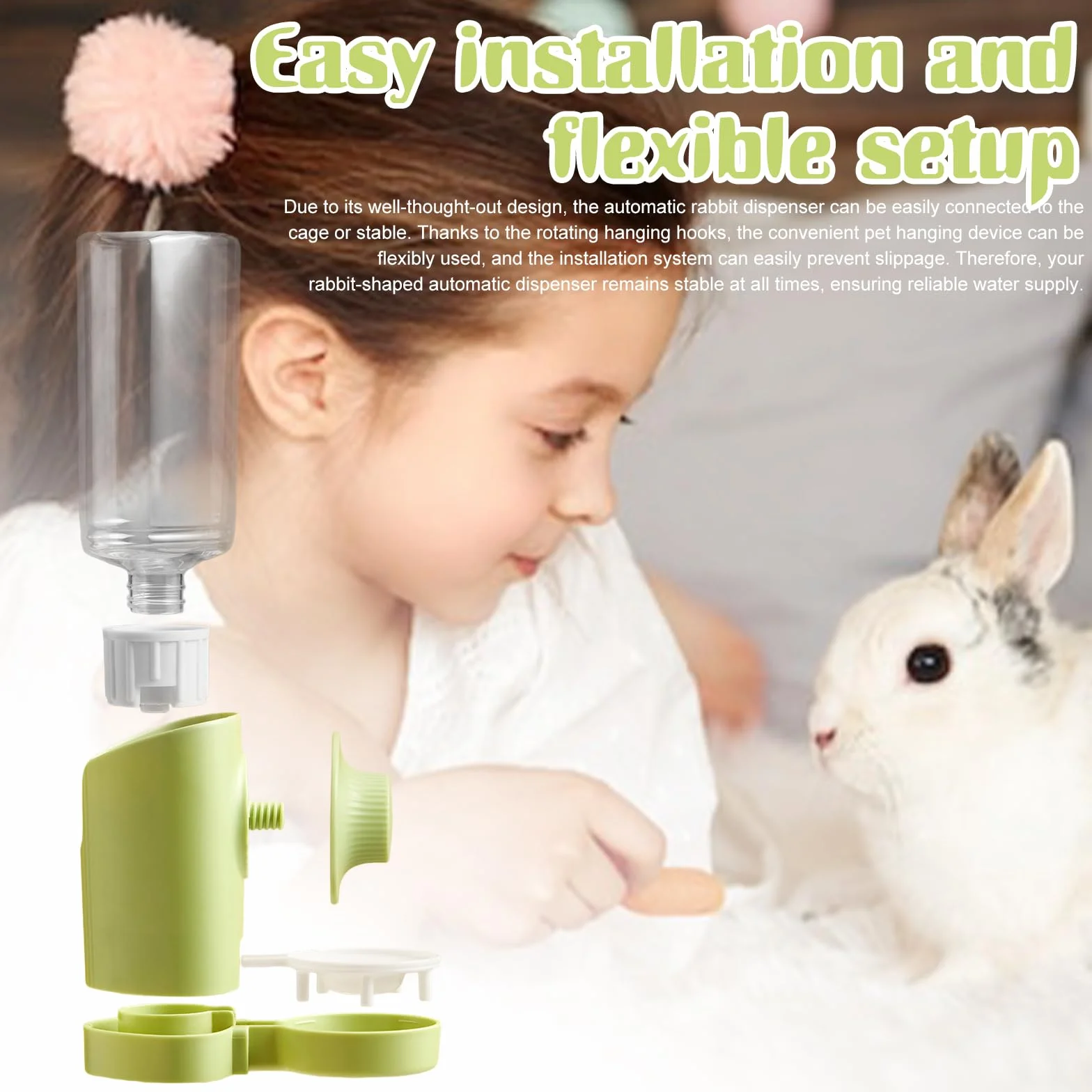Lot de 3 distributeurs d'eau automatiques lapins : gourde suspendue pour animaux de compagnie, bouteille d'eau automatique, bouteille d'eau pour lapin, chinchilla, hérisson, écureuil, furet