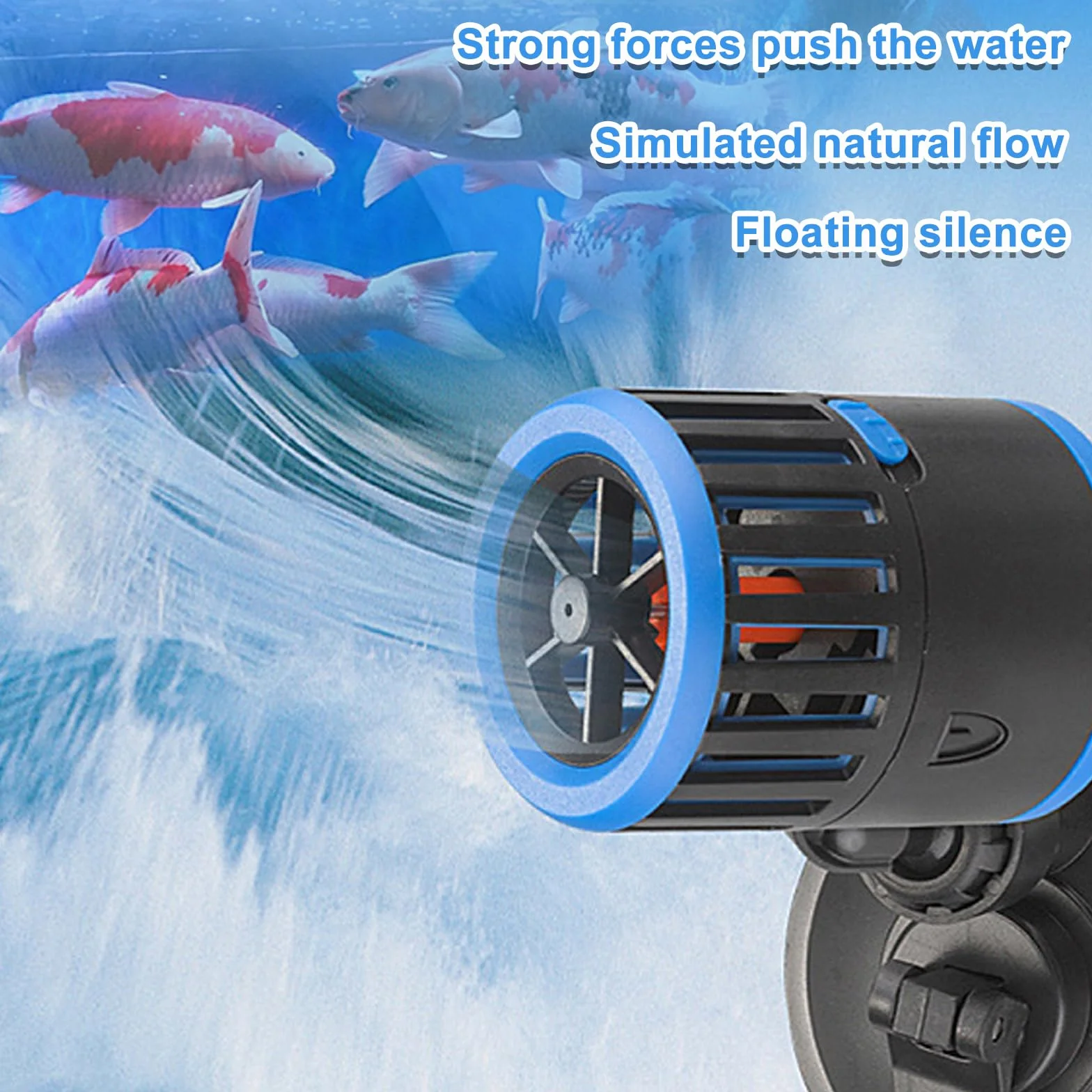 Pompe de Brassage pour Aquarium 7000L/H 10W 360° Pivotant Wave Maker Ventouse Eau Douce Salée
