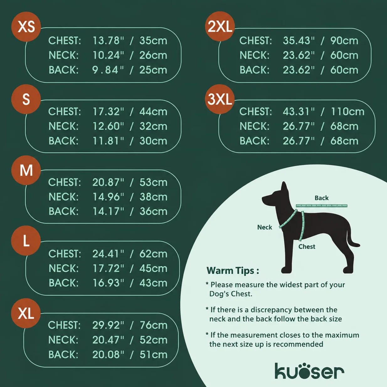 Kuoser Manteau de pluie imperméable pour chien avec capuche réglable Noir Taille XL | Manteau de pluie léger et respirant pour chien avec 4 pattes et col haut réglable réfléchissant