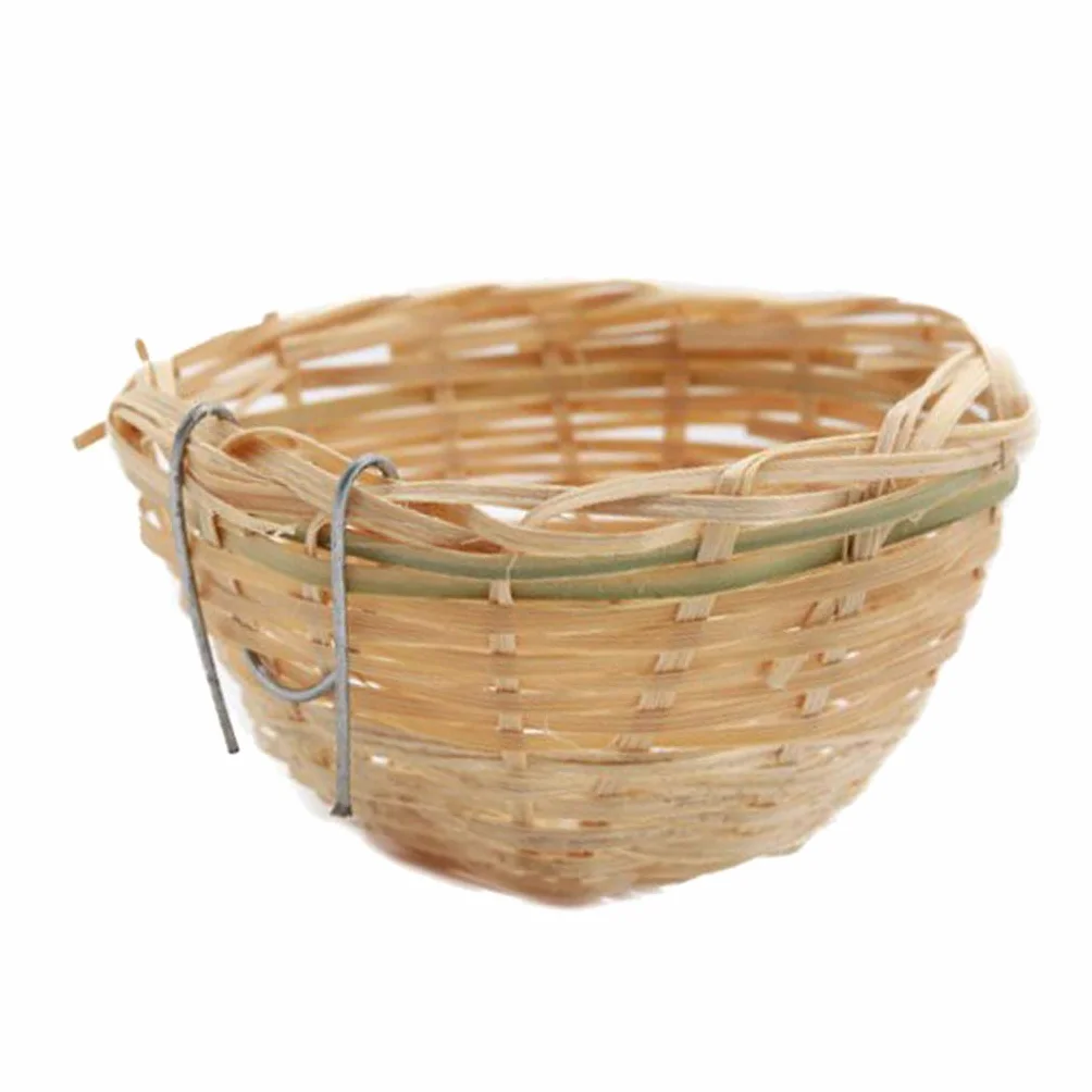 Nichoirs d'oiseaux en bambou tissé pour canaris perroquet cage de repos