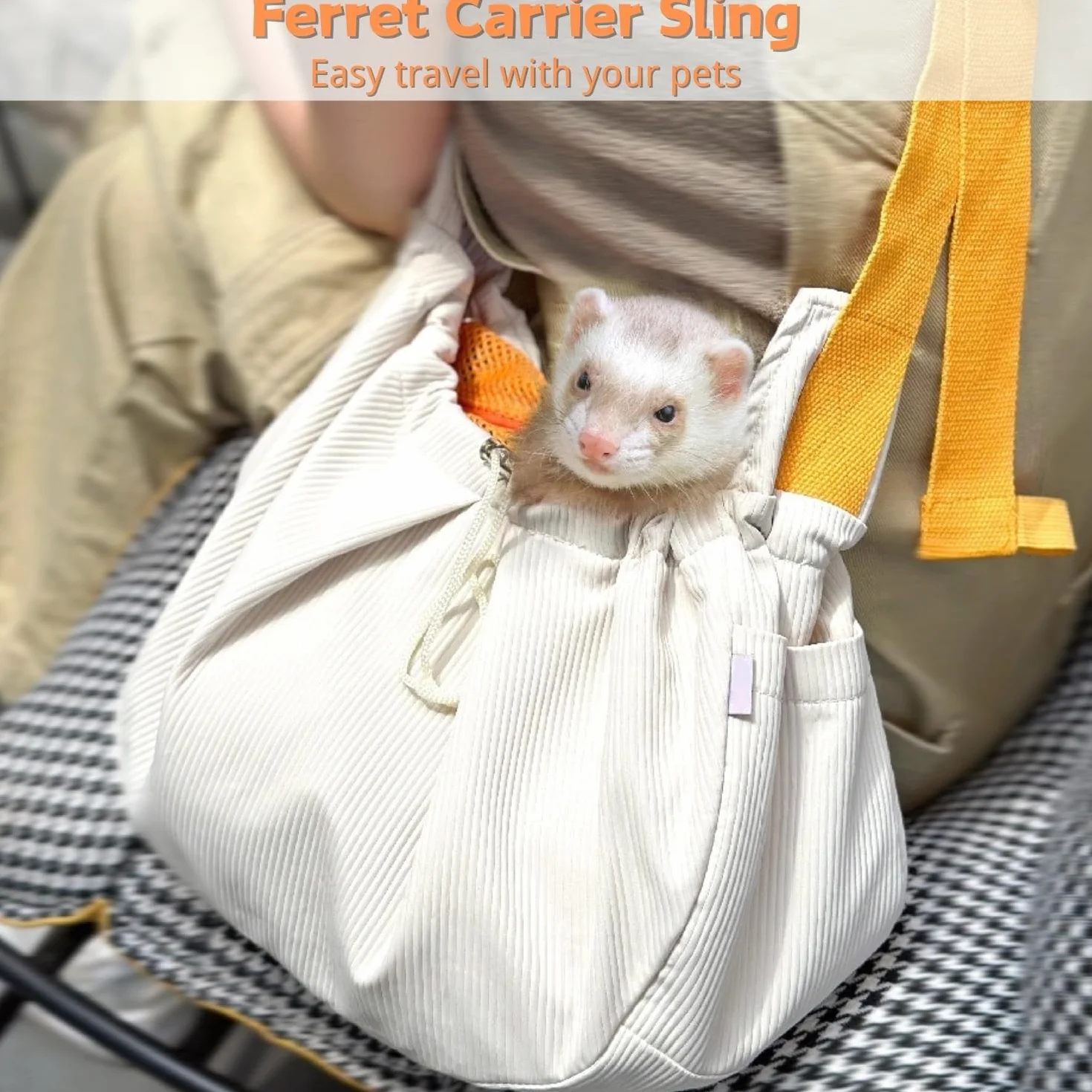 Sac de Transport en bandoulière pour Furet avec Sangle réglable Mains Libres