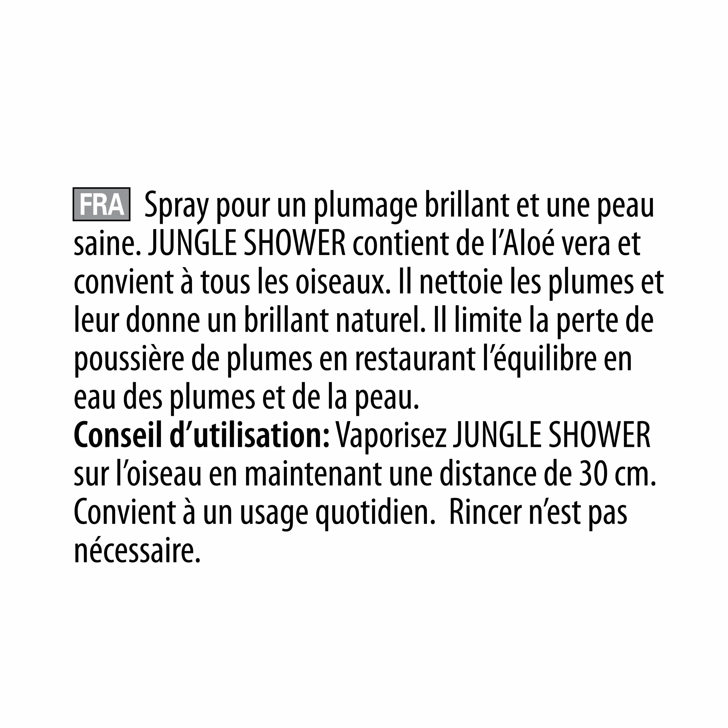 VERSELE-LAGA Oropharma Jungle Shower Spray Oiseau Aloe Vera 500mL