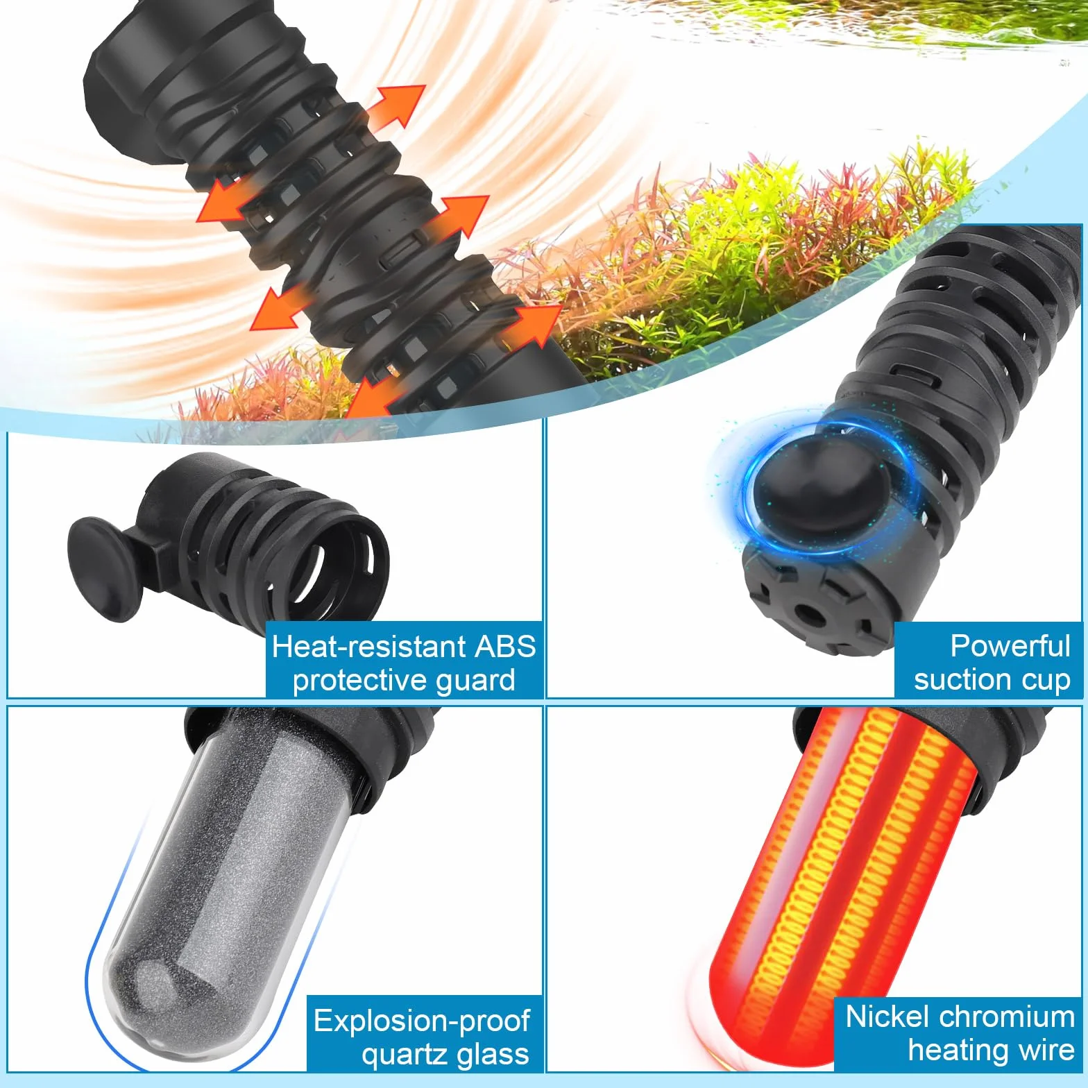 hygger Mini Chauffage pour Aquarium, 150W Submersible Aquarium Heater de Tortue with Digital Display Controller, Small Fish Tank Heater for 56-132L Freshwater Aquariums