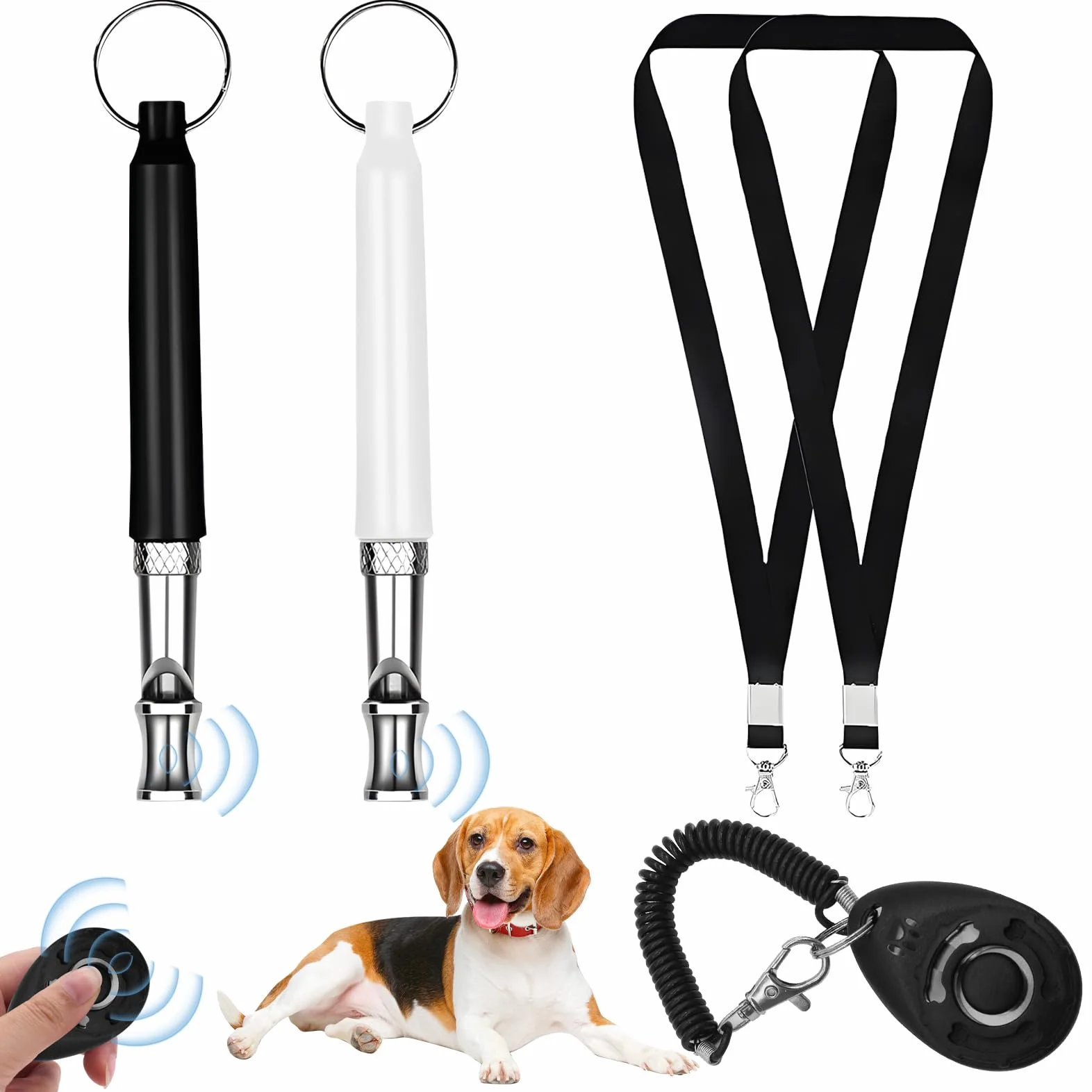 Sifflets pour Chien avec Clicker Ultrason Anti Aboiement Dressage Chien avec Lanière