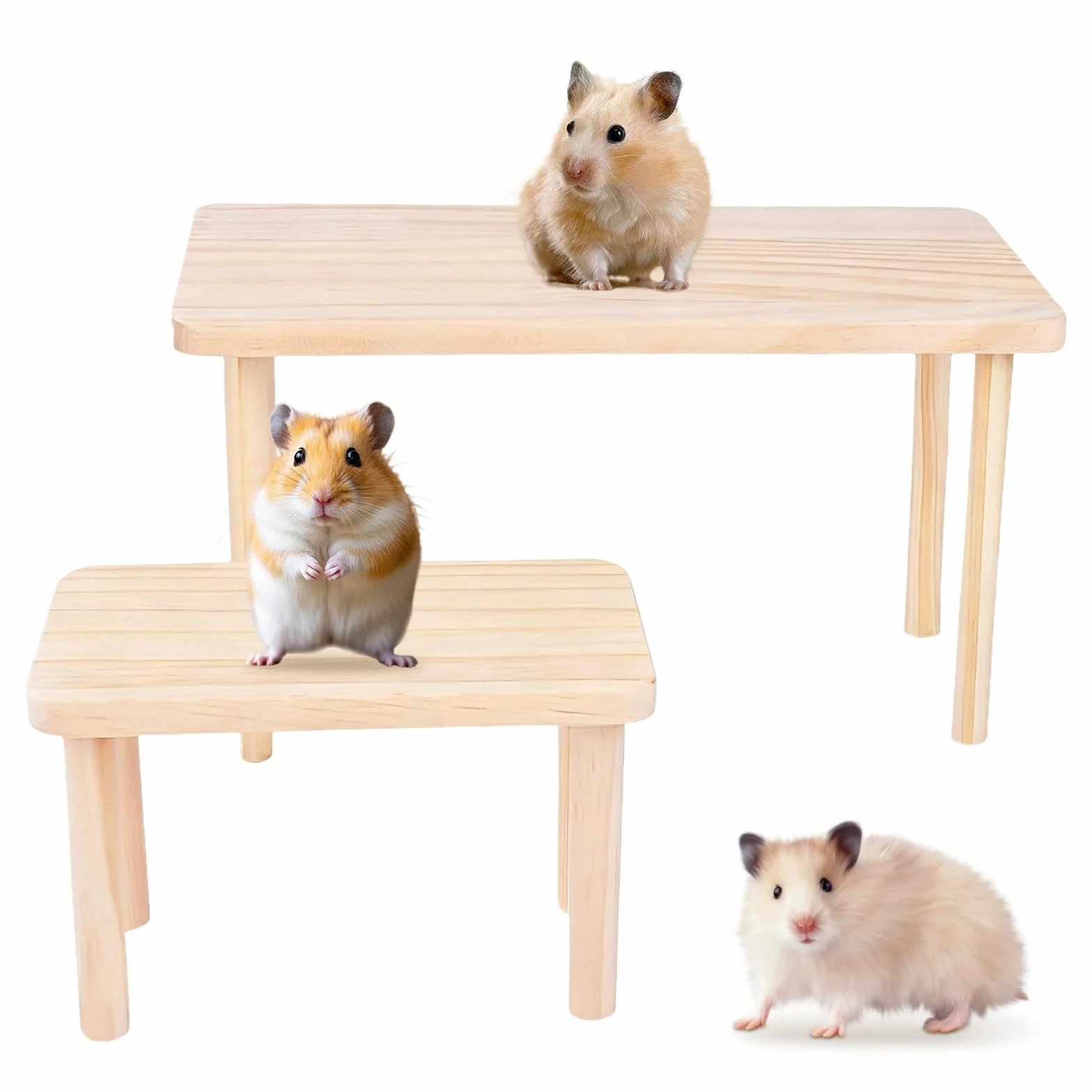 2 PièCes Plateforme pour Hamster - Plateforme d'escalade pour Hamster - comme DéCoration pour La Cage de Votre Animal,Adapté à La Plupart des Cages,Adapté Aux Hamsters,HéRissons