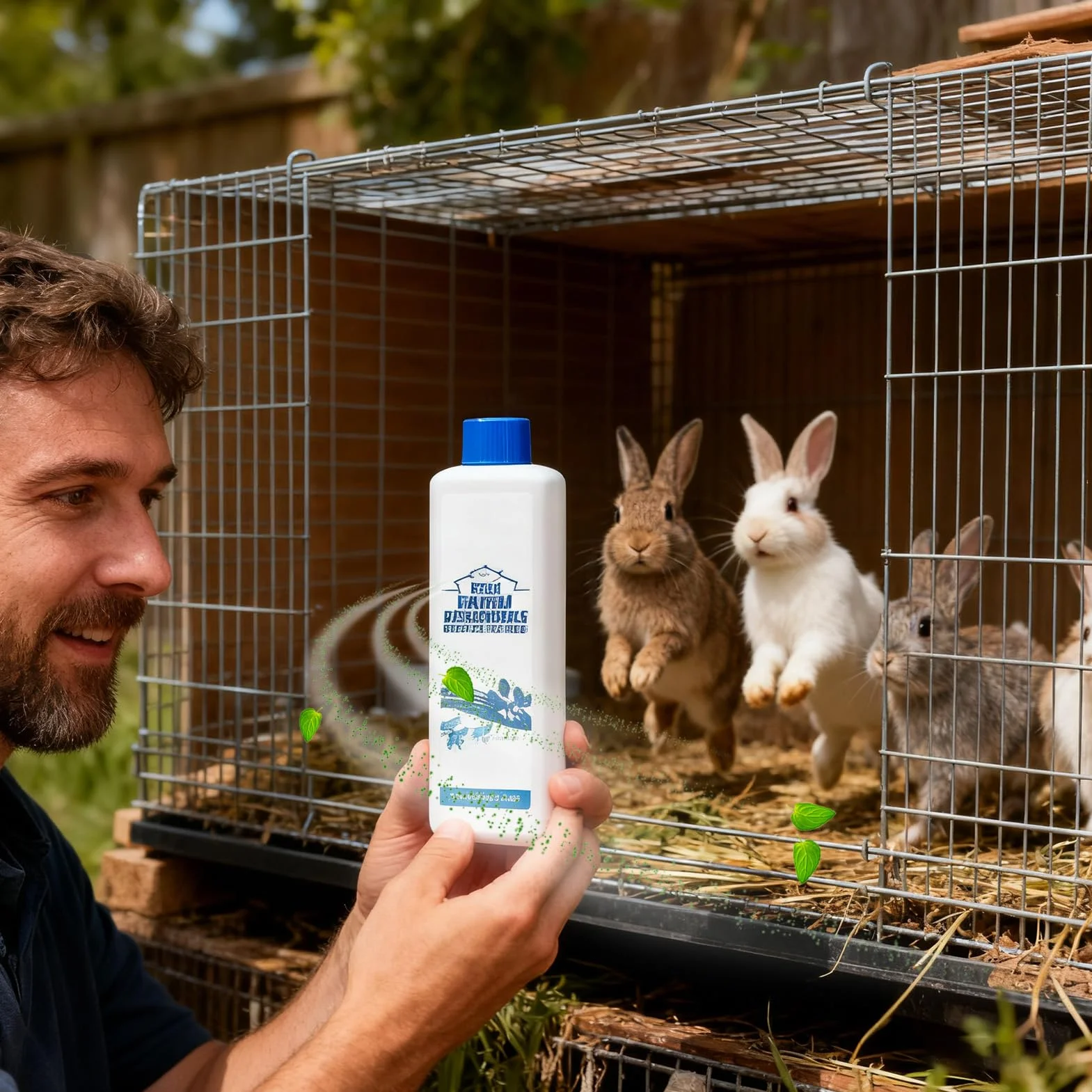 Éliminateur d'odeurs pour poulailler - Solution agricole - 100 ml - Spray éliminateur d'odeurs pour bétail - Pour greniers à oiseaux, cailles, poulaillers - Abri de canard - Clapier à lapin