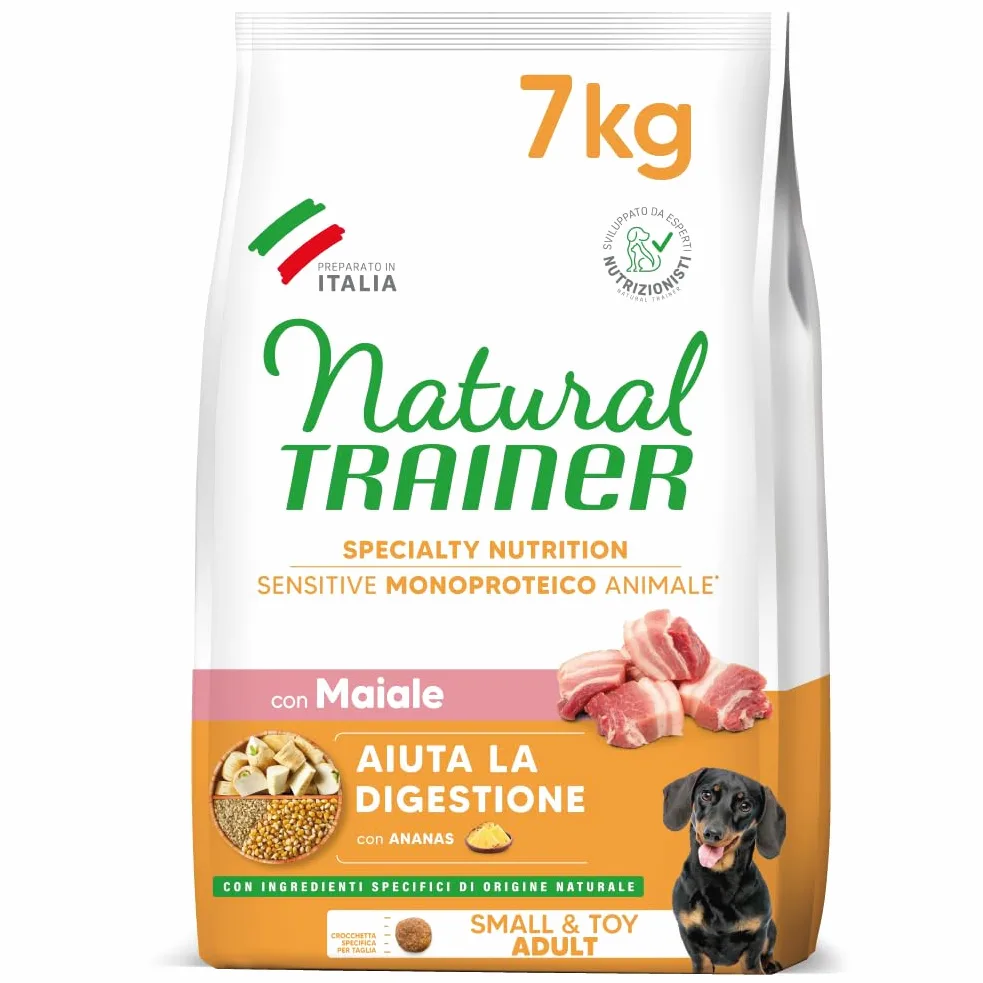 Trainer Sensitive sans Gluten Nourriture pour Chiens Adultes Petit et Jouet avec Porc - 7 kg