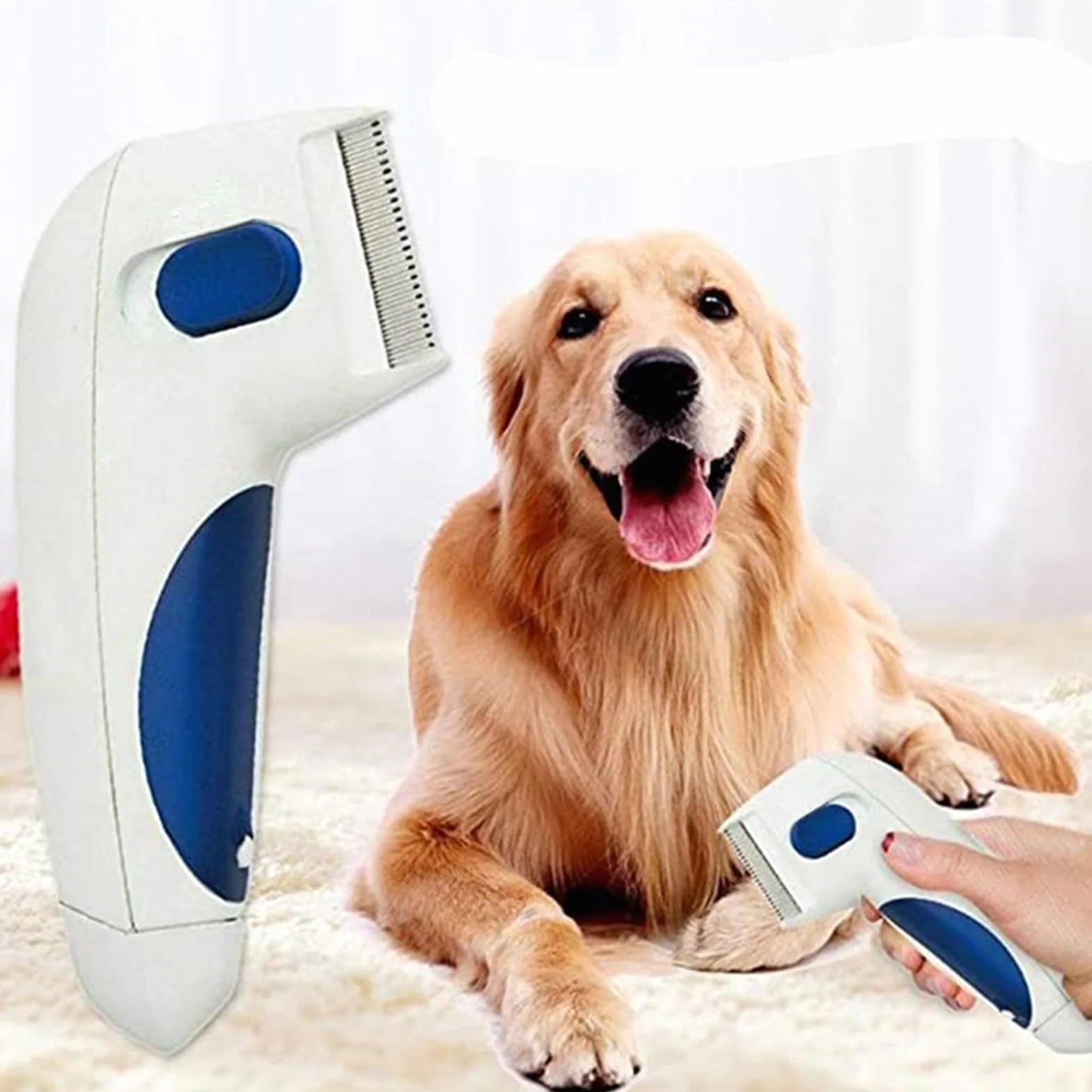 Peigne à Puces Électrique pour Chat et Chien, Peigne de Toilettage Anti-Puces