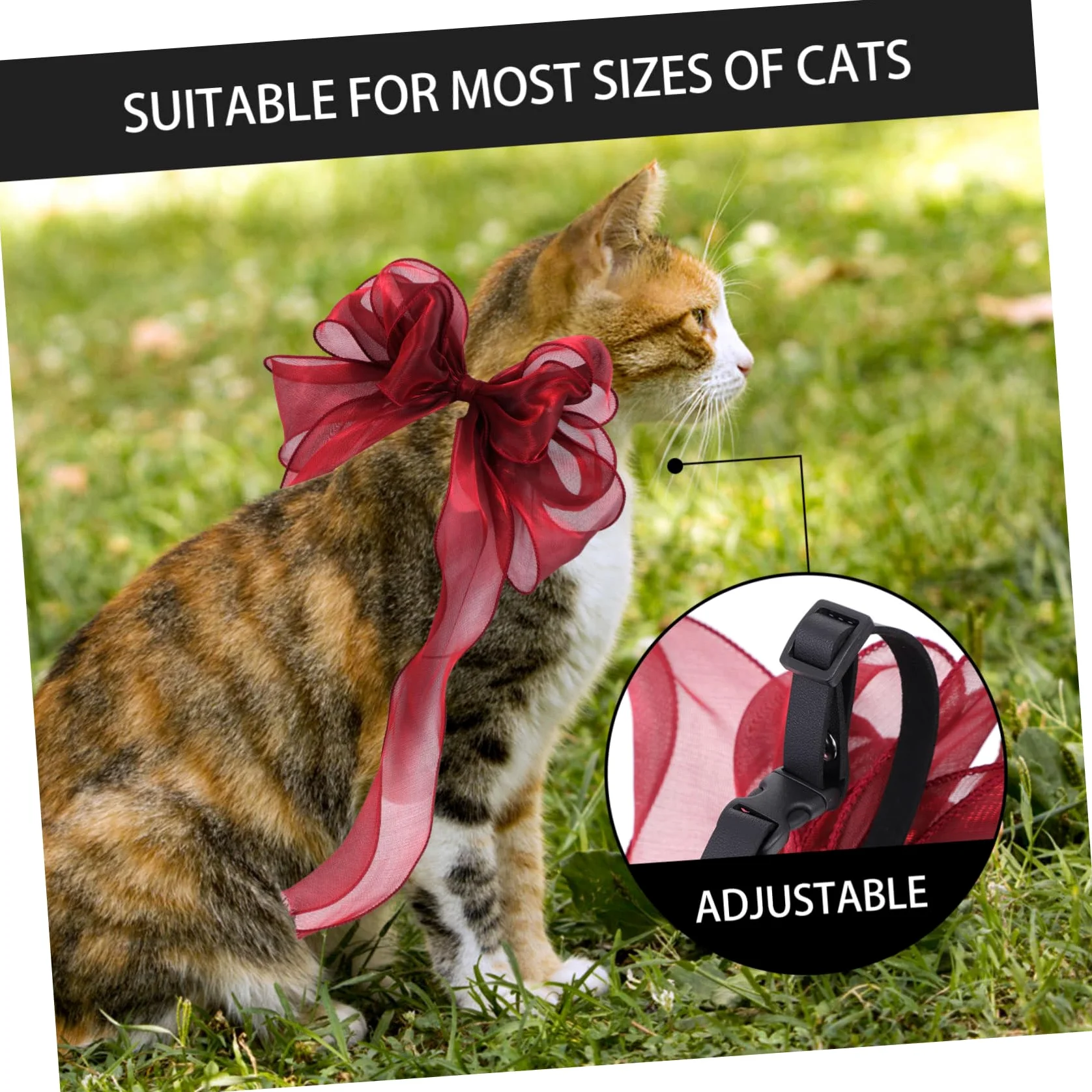 Collier Décoratif pour Animaux avec Nœud Accessoire Léger Et Réutilisable pour Fêtes Et Événements Ajustable pour Chiens Et Chats pour Noël Et Occasions Spéciales