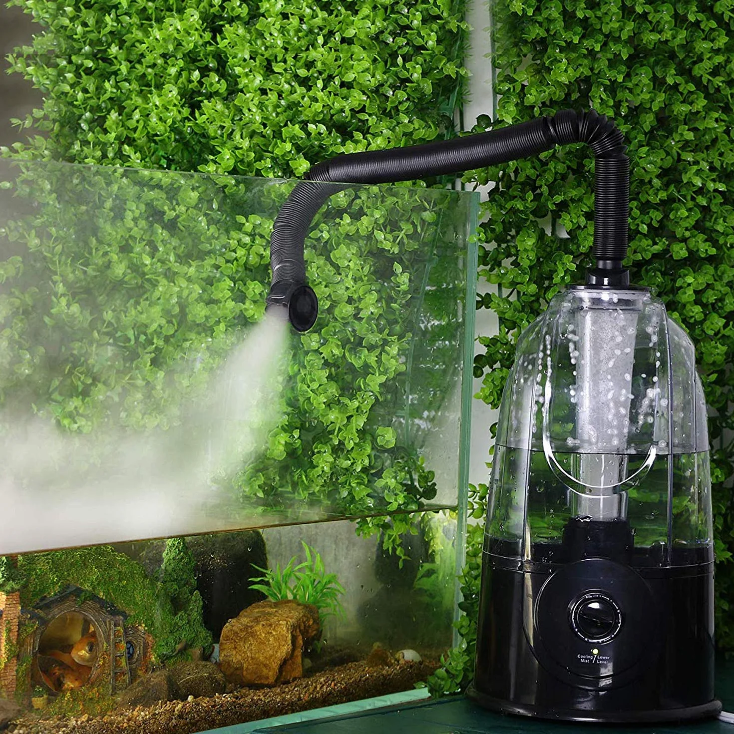 Coospider Reptile Fogger Humidificateur pour Terrarium 3L 380 L/h Machine à Fumée Mister