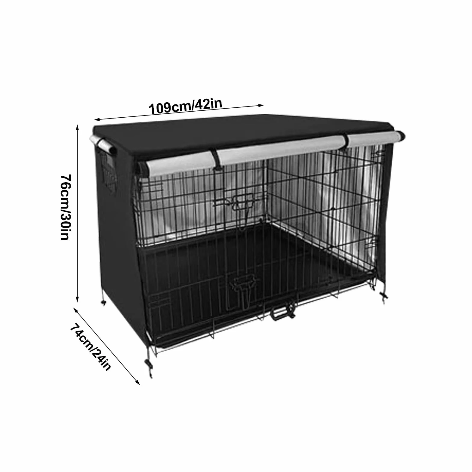 Bache Cage Chien Imperméable Respirante en Polyester, Housse de Niche pour Animaux