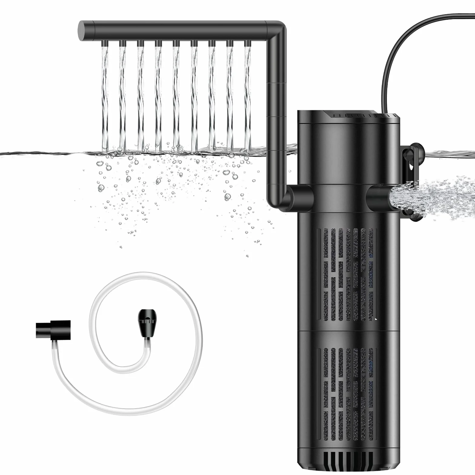 Filtre Aquarium 800L/H Débit Réglable 12W pour 30L-200L Eau Douce Salée