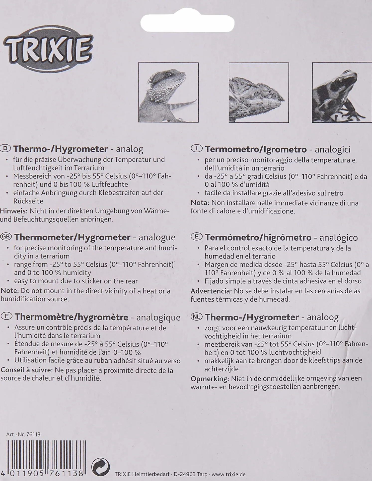 Thermomètre hygromètre analogique pour terrarium contrôle précis température humidité