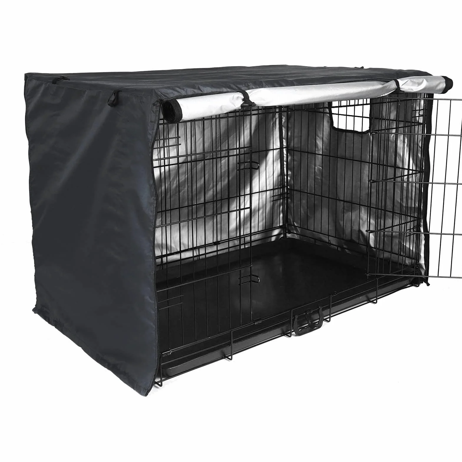 Housse de Cage pour Chien Imperméable 107×72×77 cm Protection Intérieure et Extérieure
