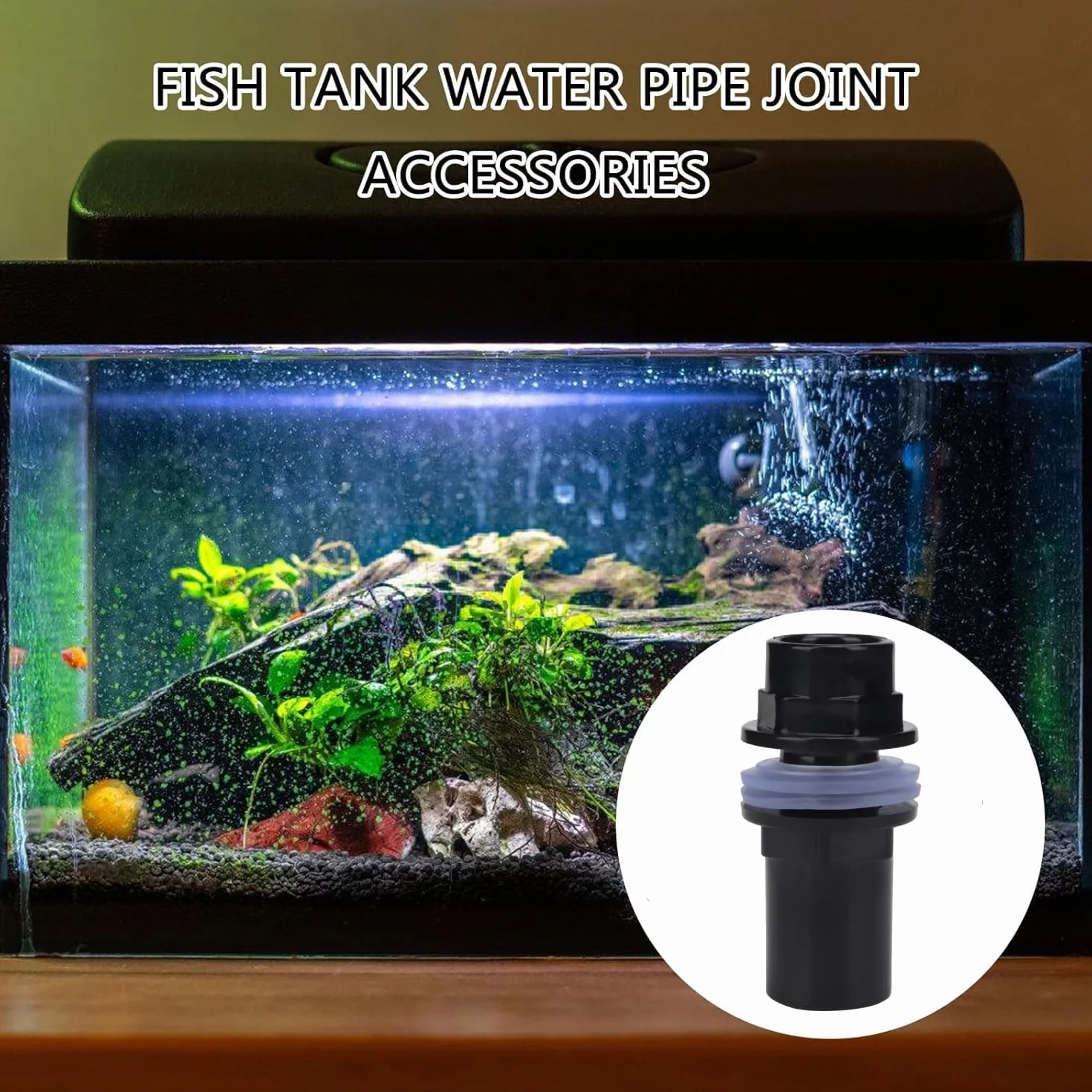 5 Pièces / Ensemble Connecteur de Tuyau D'eau D'aquarium Joint PVC Tube Droit Connecteur Réservoirs de Poissons Accessoires pour Aquarium Réservoir de Poissons(40mm)