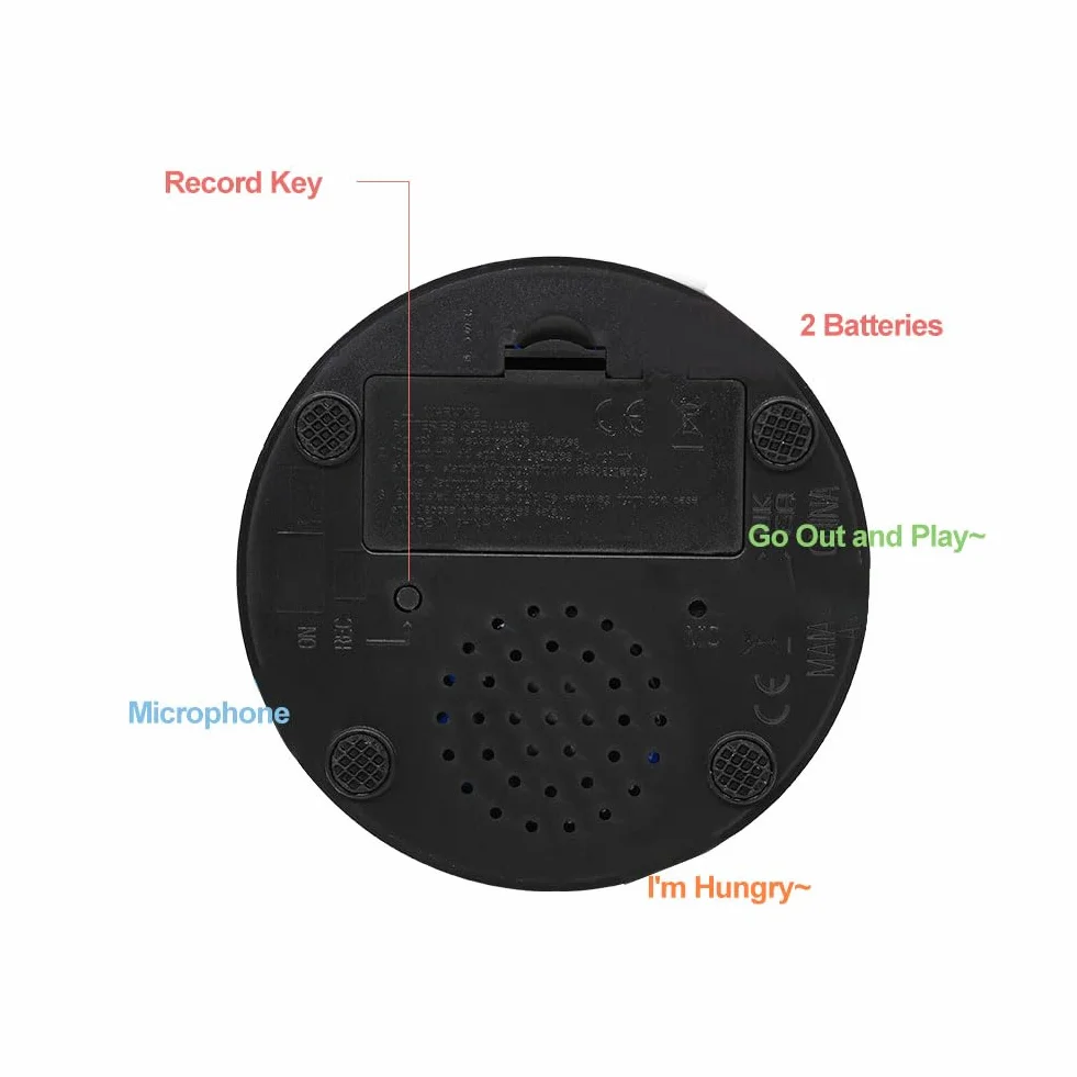 Cerioll Buzzer Enregistrable, Buzzer Chien Sonore et Lumineux, 2 Pièces Bouton Communication